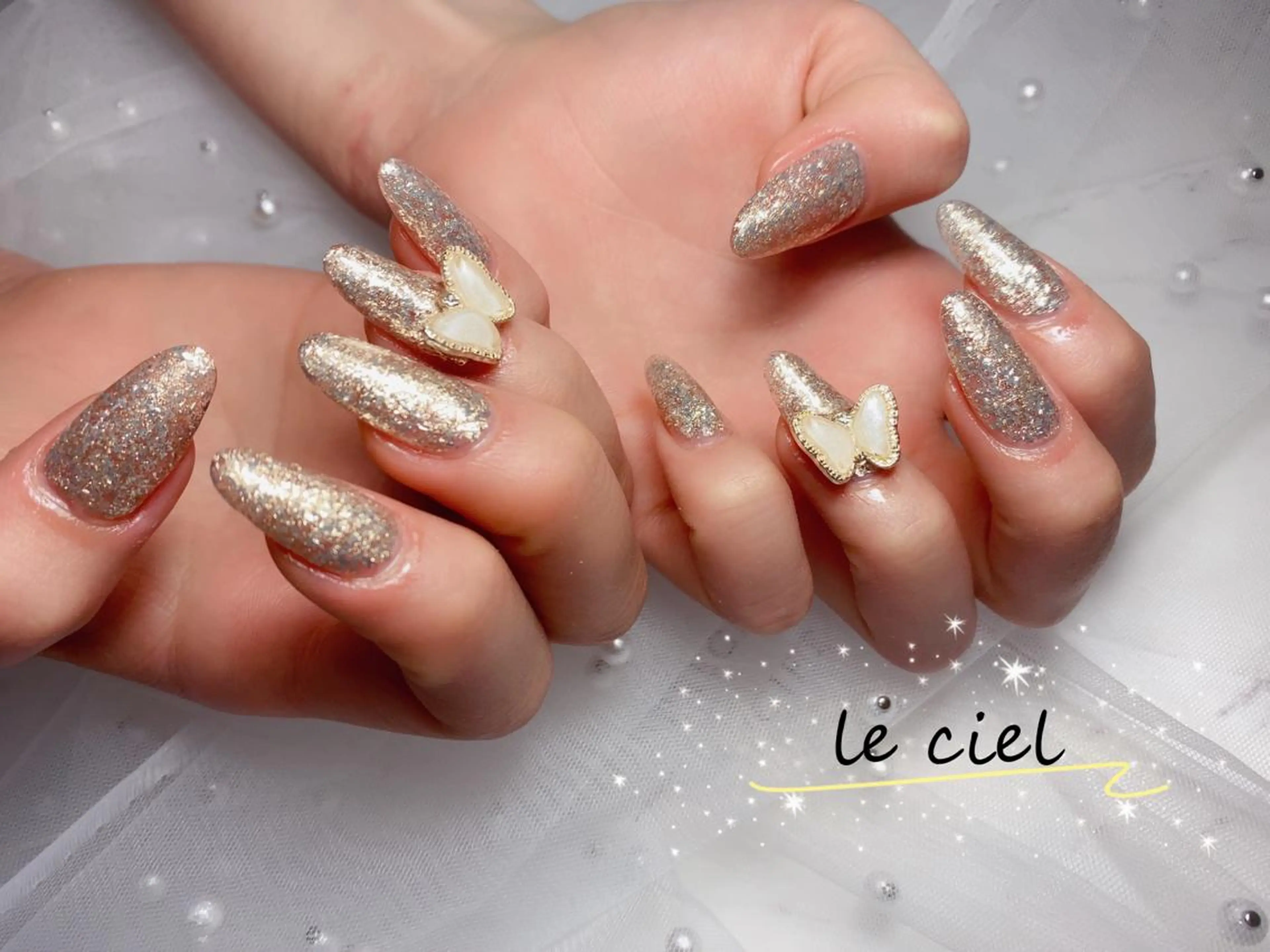 ネイル キラキラネイル ラメ(グリッター) スカルプネイル 春ネイル 夏ネイル Naka Rieのネイルデザイン