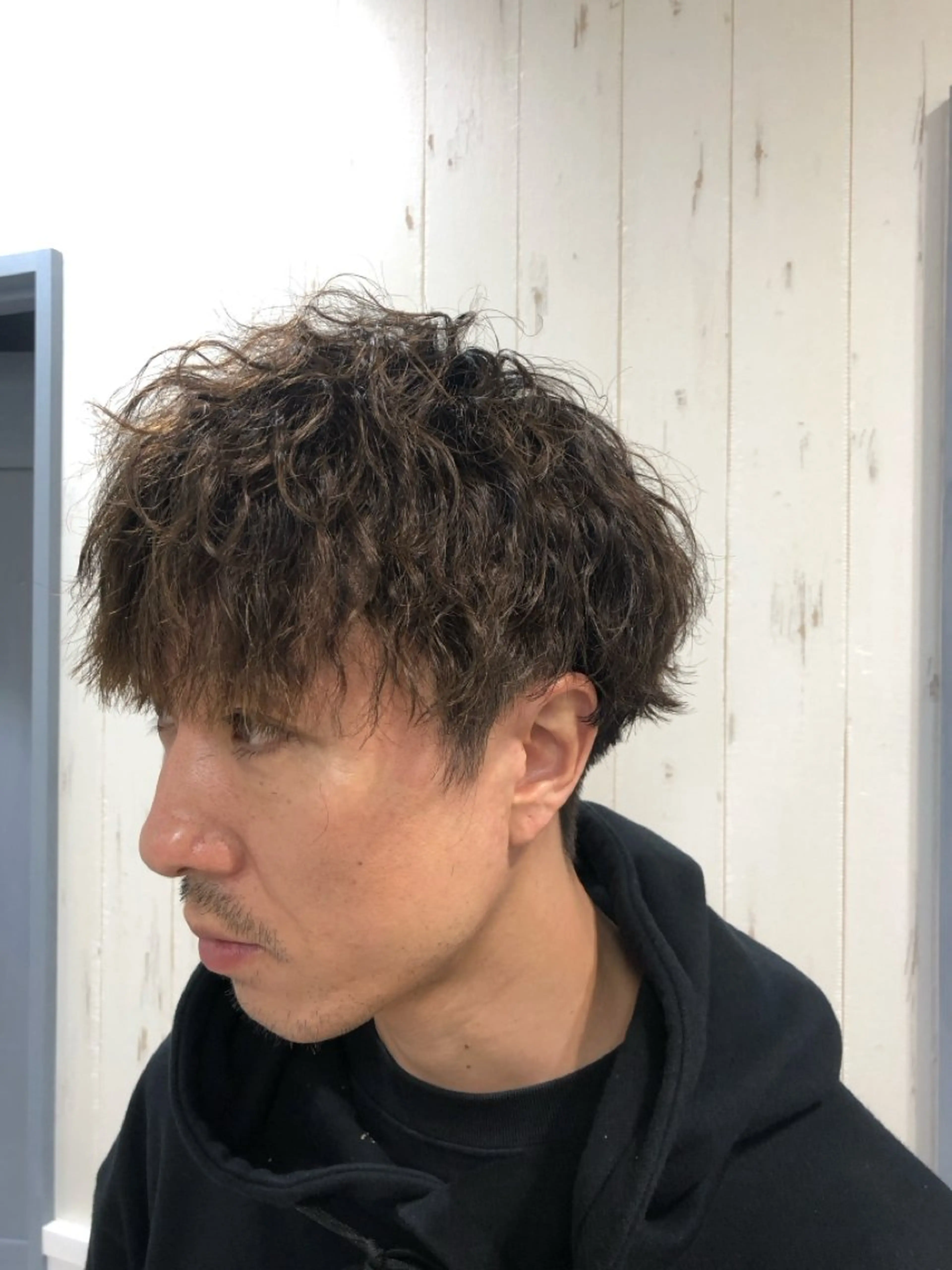 パーマ メンズ カット パーマ 普天間 翔太のヘアスタイル
