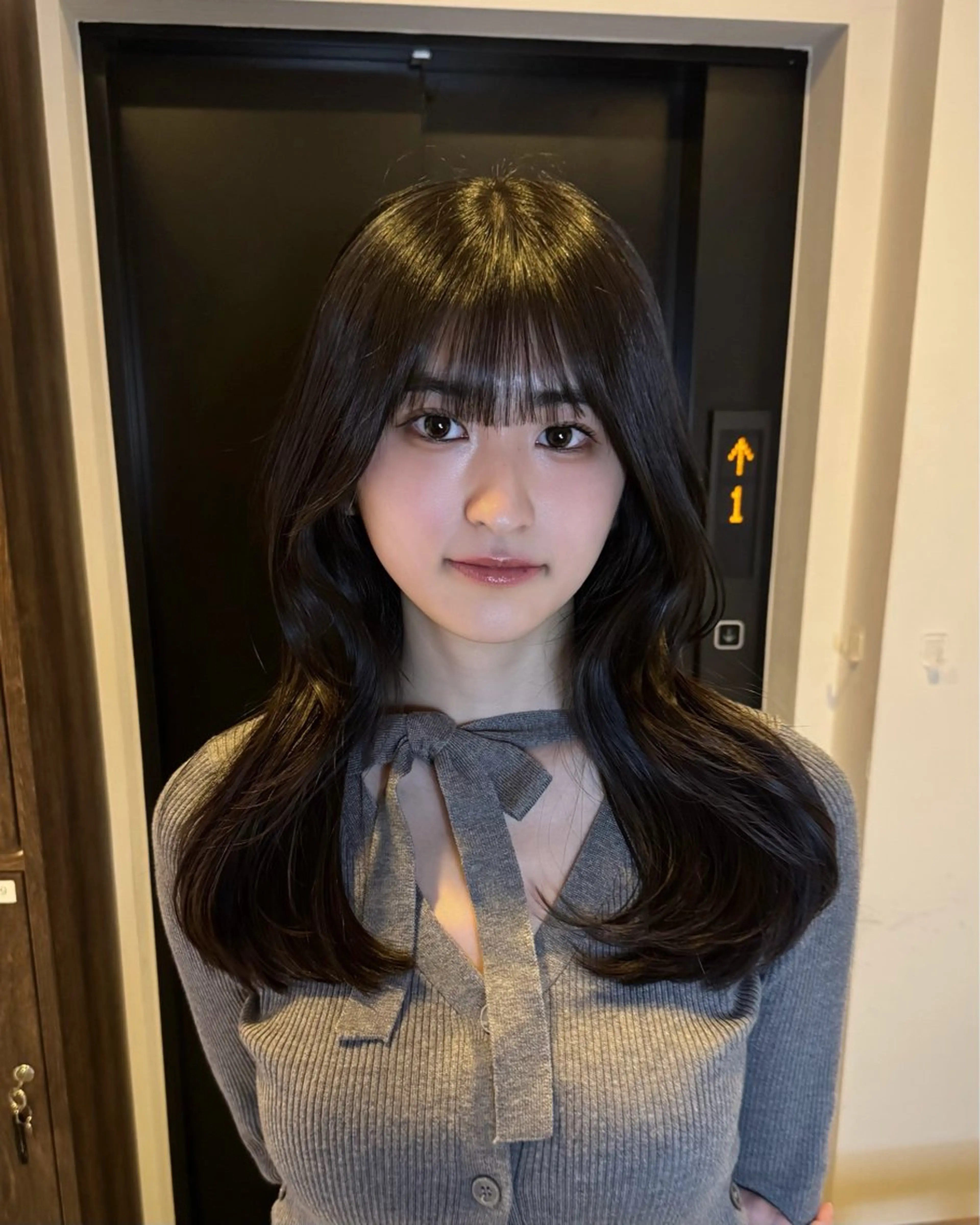 ロング カラー 黒髪 くびれヘア レイヤーカット ロング カット Bonheur銀座 /前田 栞九郎のヘアスタイル