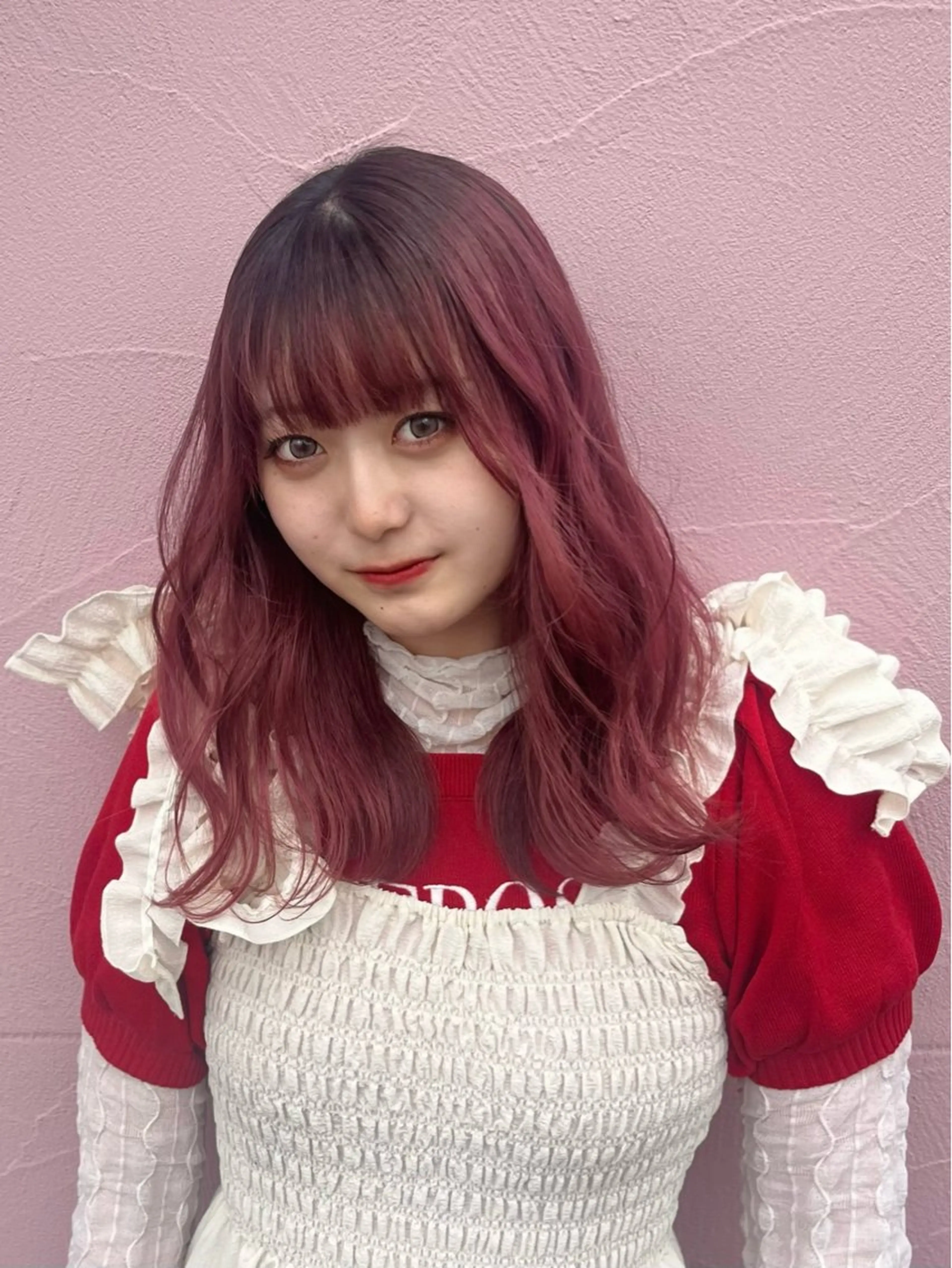 セミロング カラー なつき/ 艶カラー/縮毛矯正のヘアスタイル