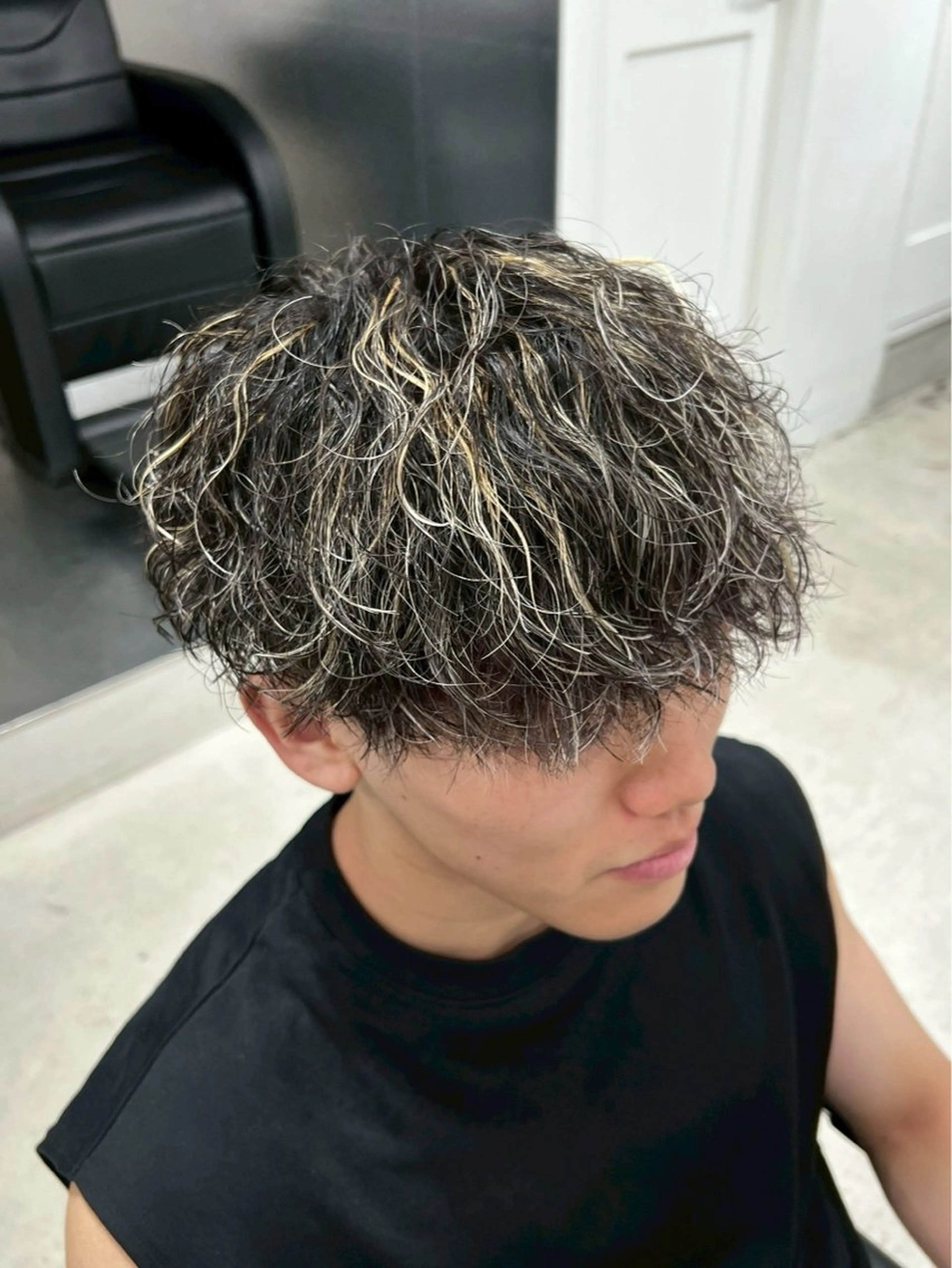 カラー パーマ メンズ カット ヘアカラー パーマ メンズ/シャドウ/ 波巻き/kyogoのヘアスタイル