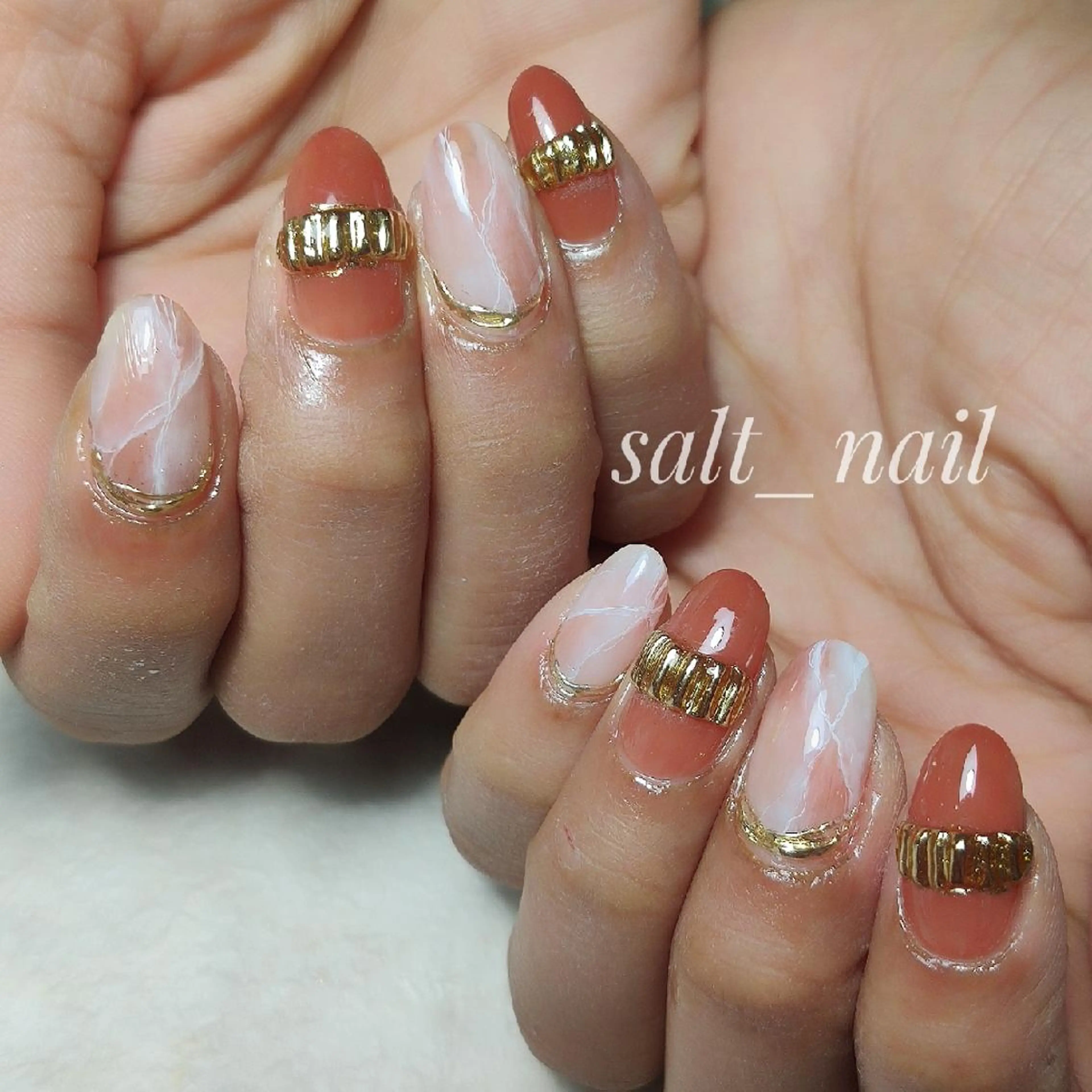 ネイル 大理石ネイル(マーブル) ハンドネイル 個人サロン saltnailのネイルデザイン