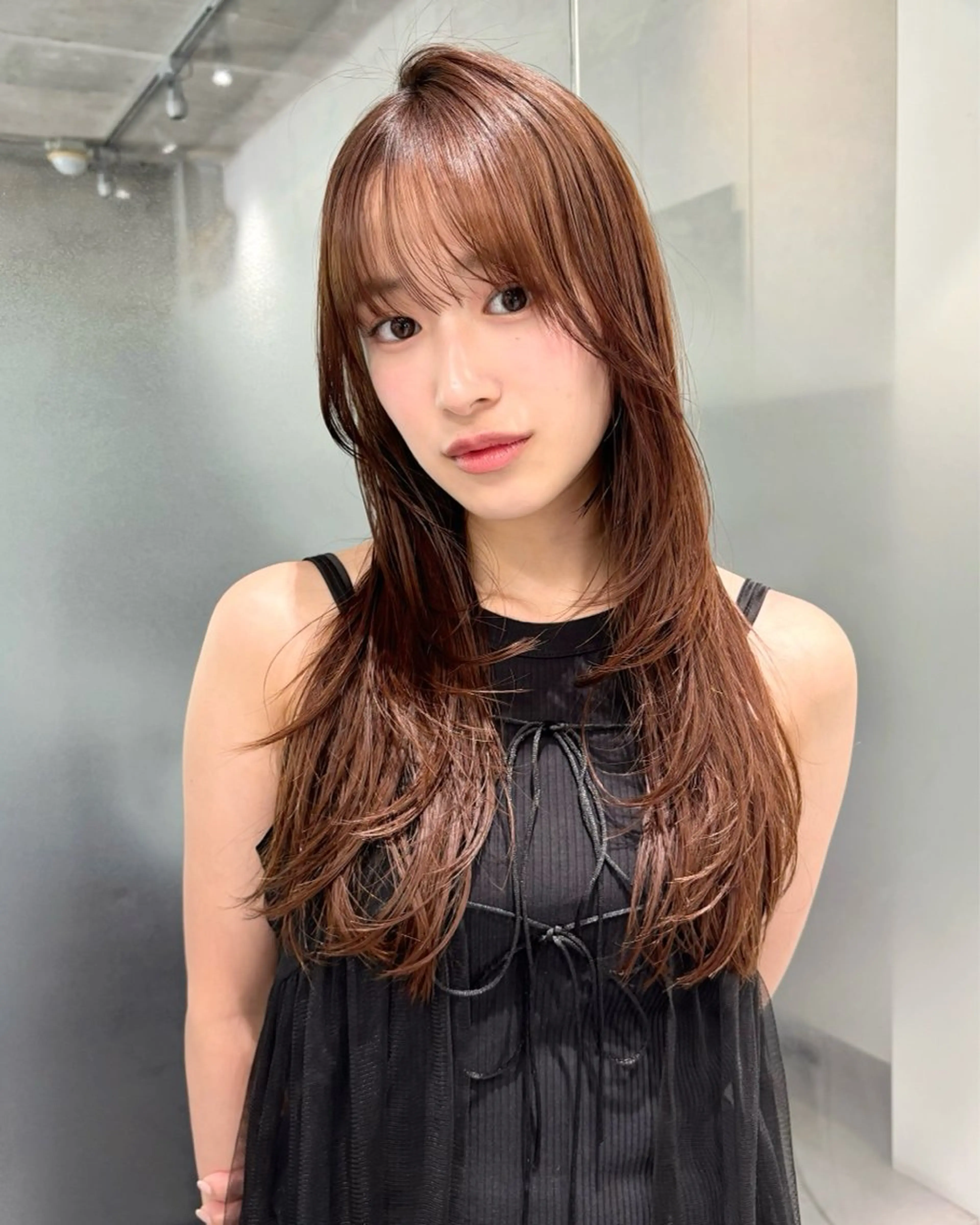 セミロング レイヤーカット カット ヘアカラー トリートメント レイヤーカット Kinoのヘアスタイル