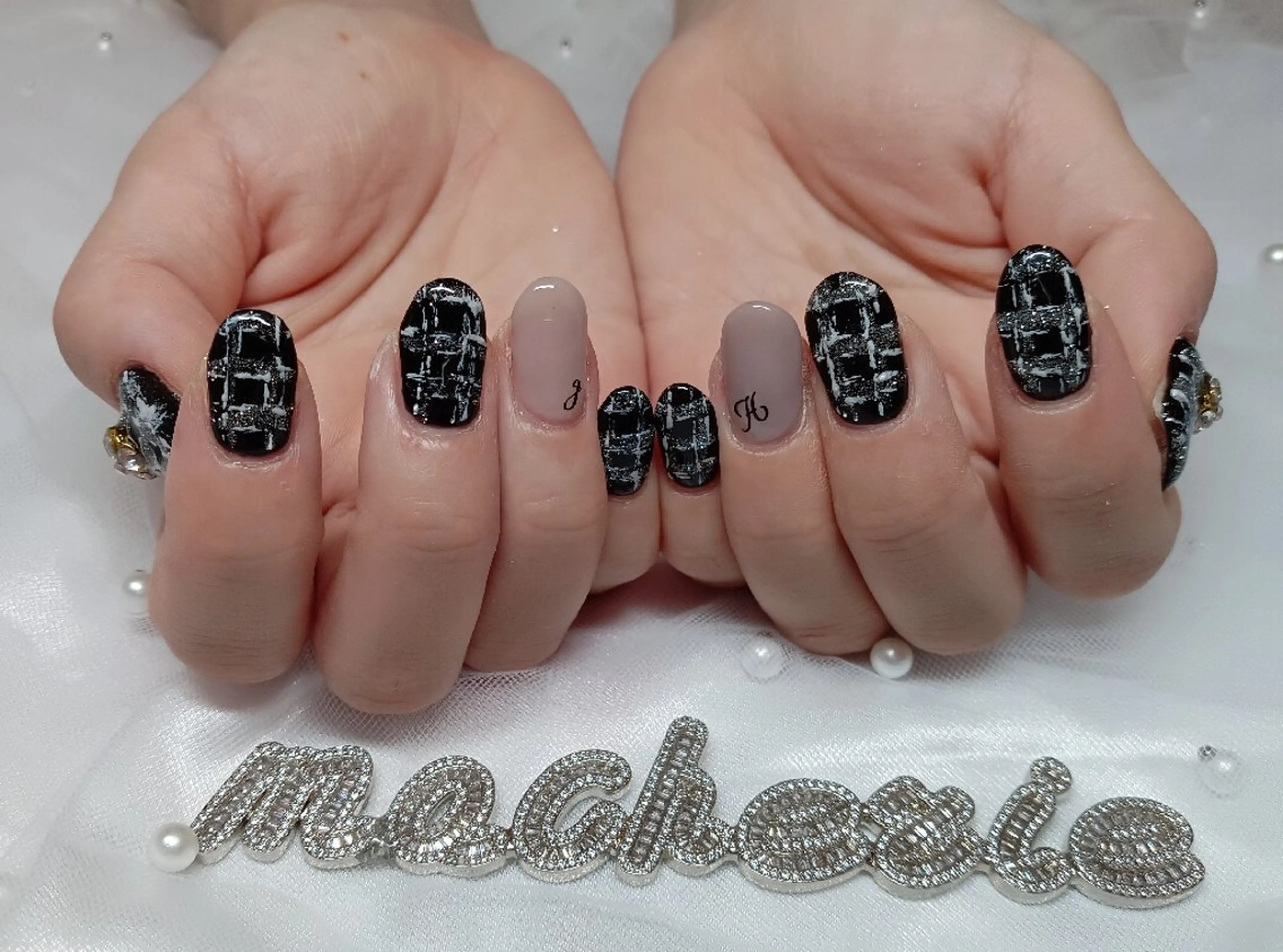 ネイル ツイードネイル ハンドネイル Nail Salon macherieのネイルデザイン