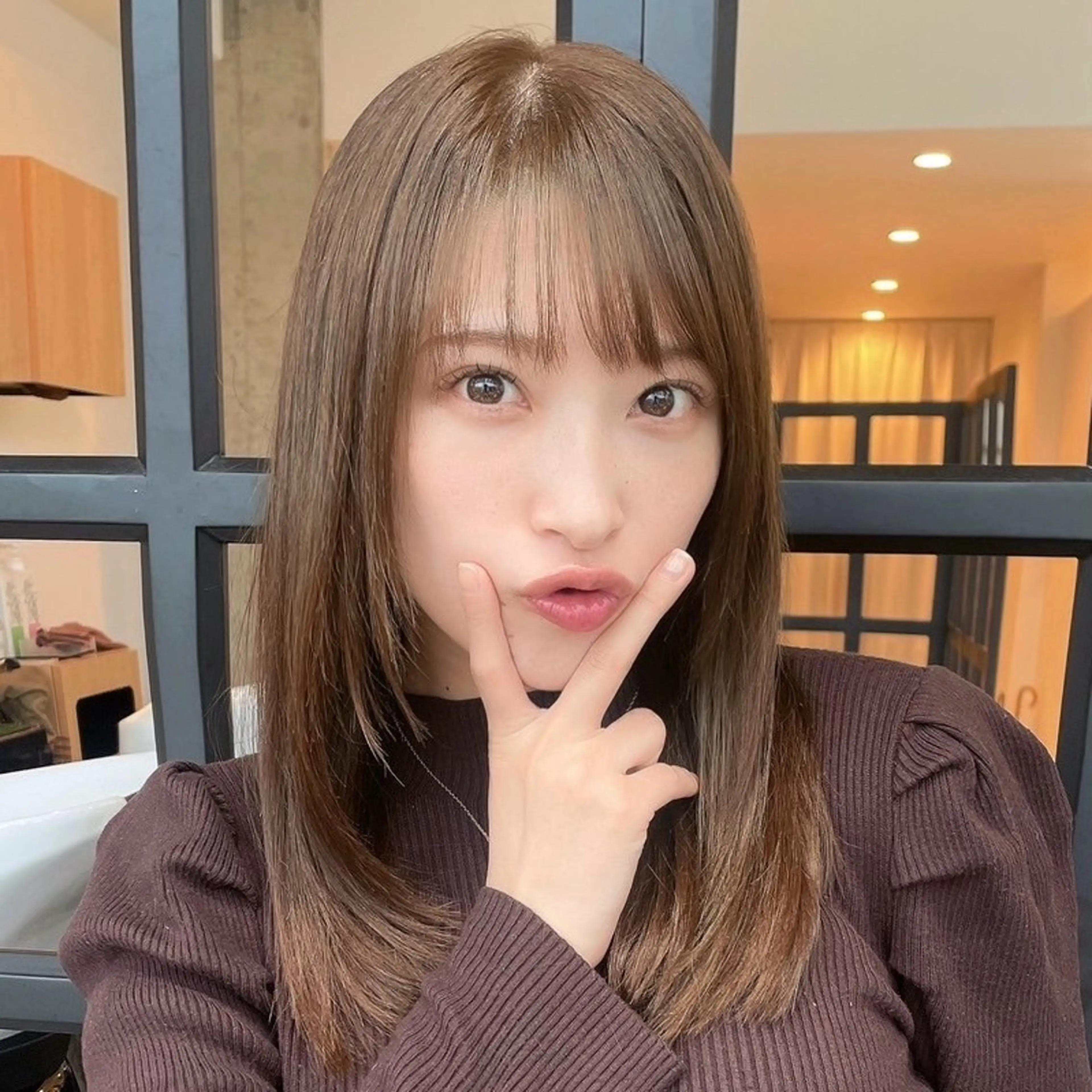 セミロング セミロングパーマ ハイライト 髪質改善 レイヤーカット また会いたくなる 美容師【KENTA】のヘアスタイル