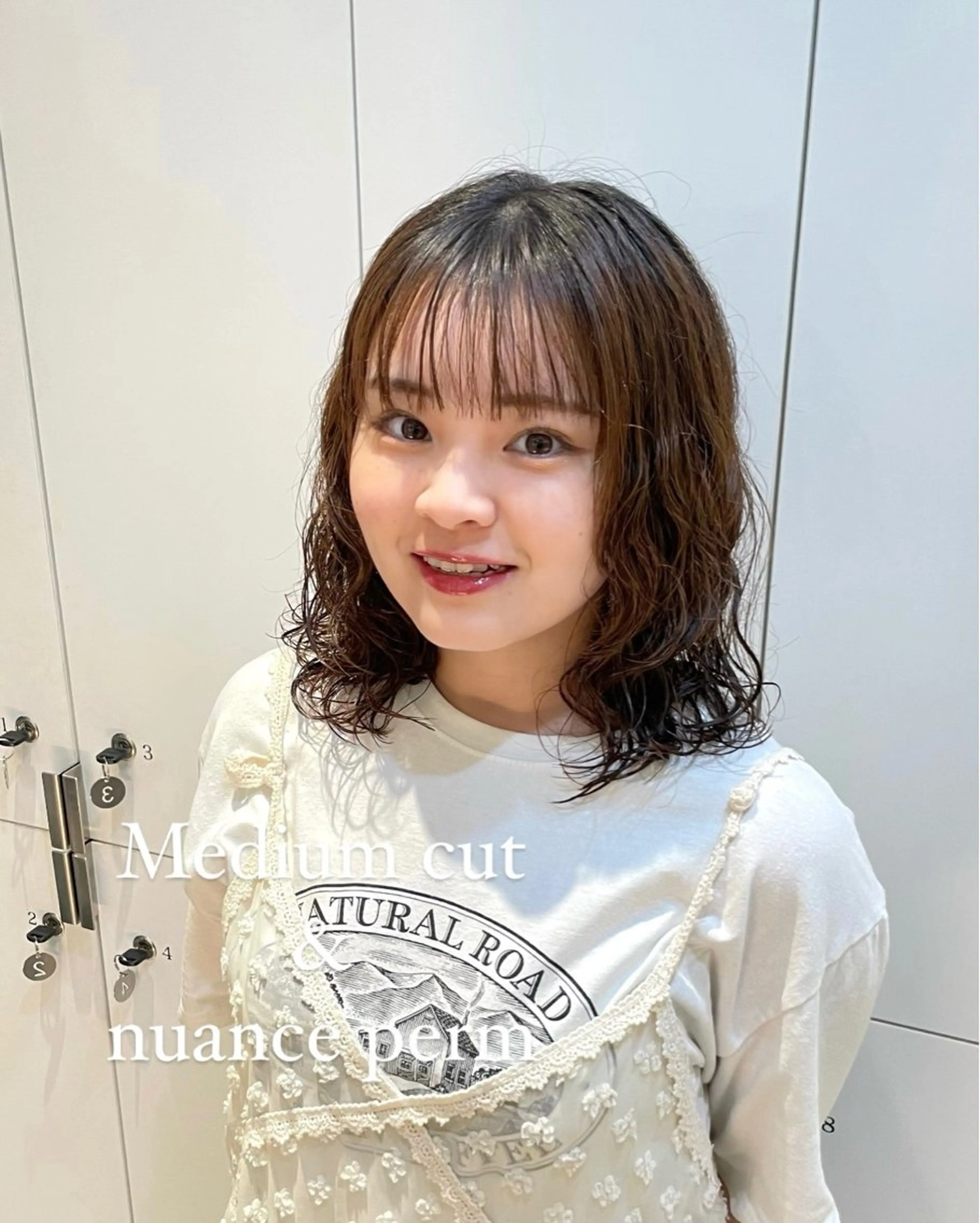 セミロング パーマ セミロングパーマ ニュアンスパーマ ツヤ髪/韓国ヘア 💎Nokaのヘアスタイル