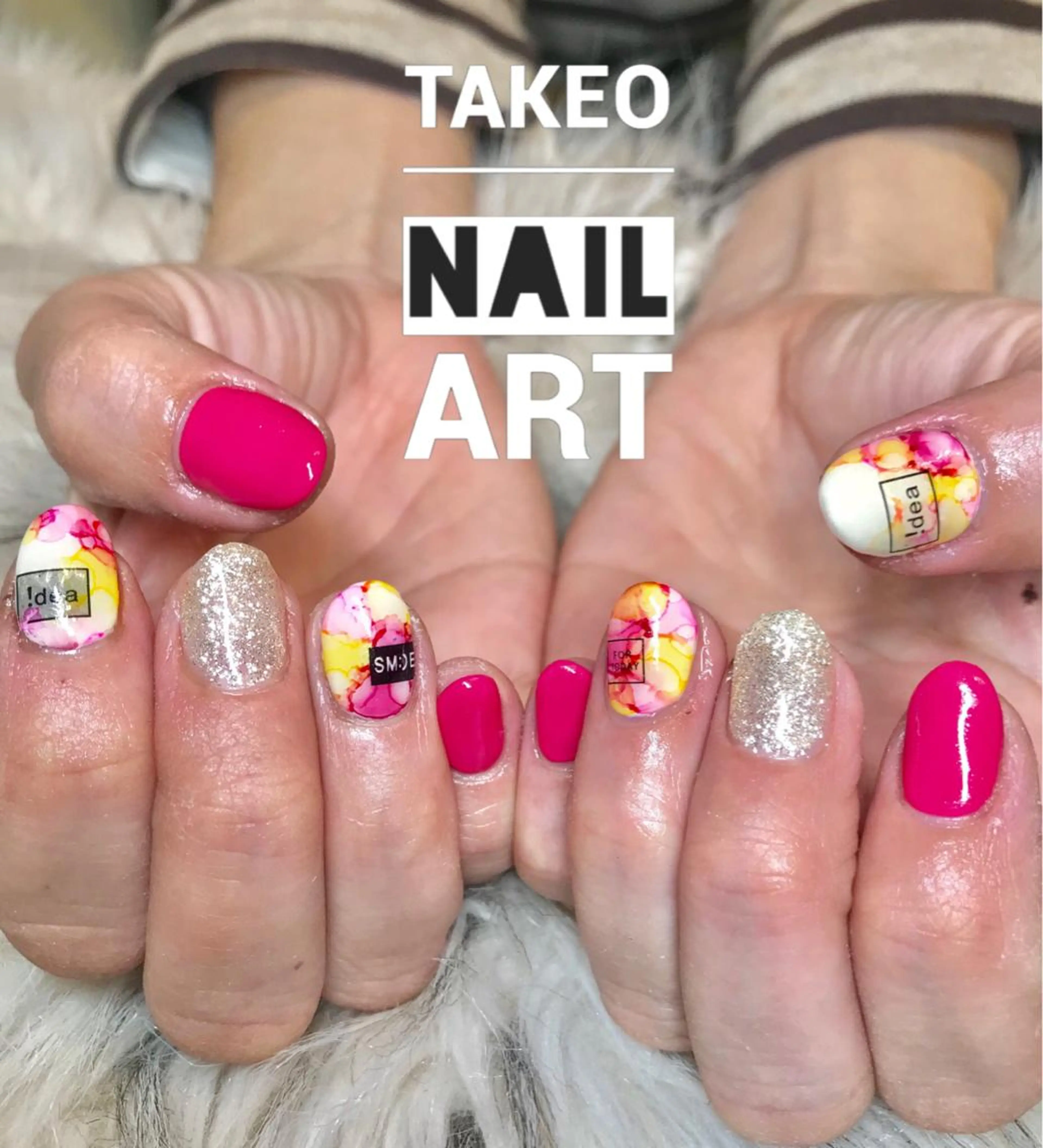 ショート ネイル ピンク ハンドネイル ハンドケア nail&eye Aoのマツエク・マツパデザイン