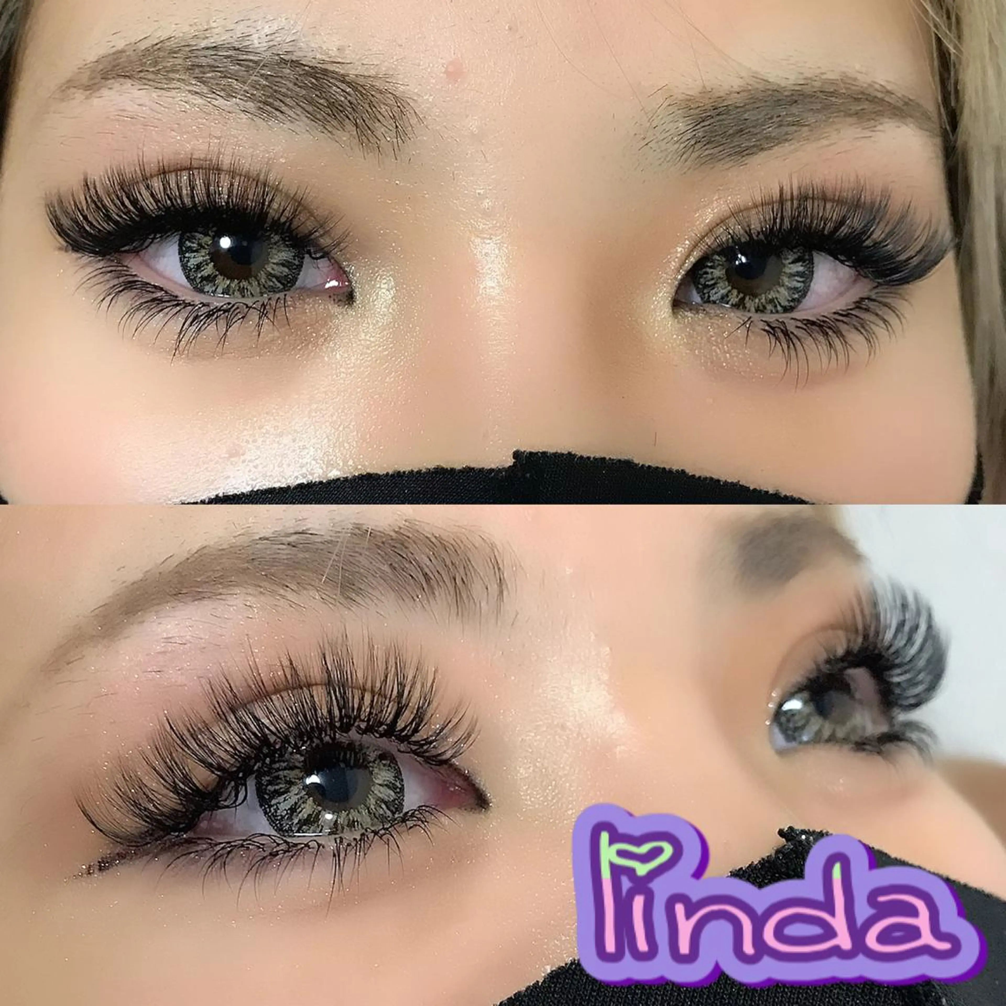 マツエク・マツパ 付け放題 Lカール 下まつげエクステ ボリュームラッシュ linda lashesのマツエク・マツパデザイン