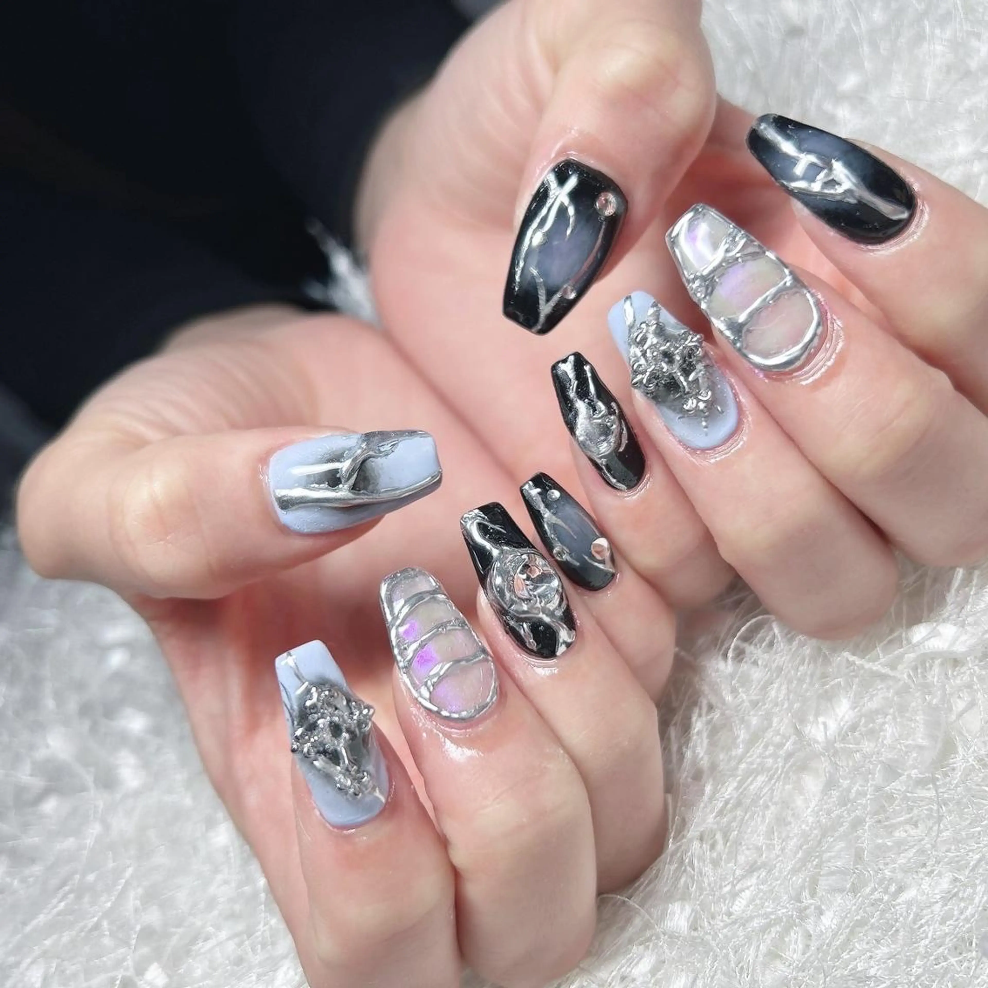 ネイル 長さ出し フレンチネイル ジェルネイル グラデーション 韓国ネイル ハンドネイル Nail&eye Belire 新宿のネイルデザイン