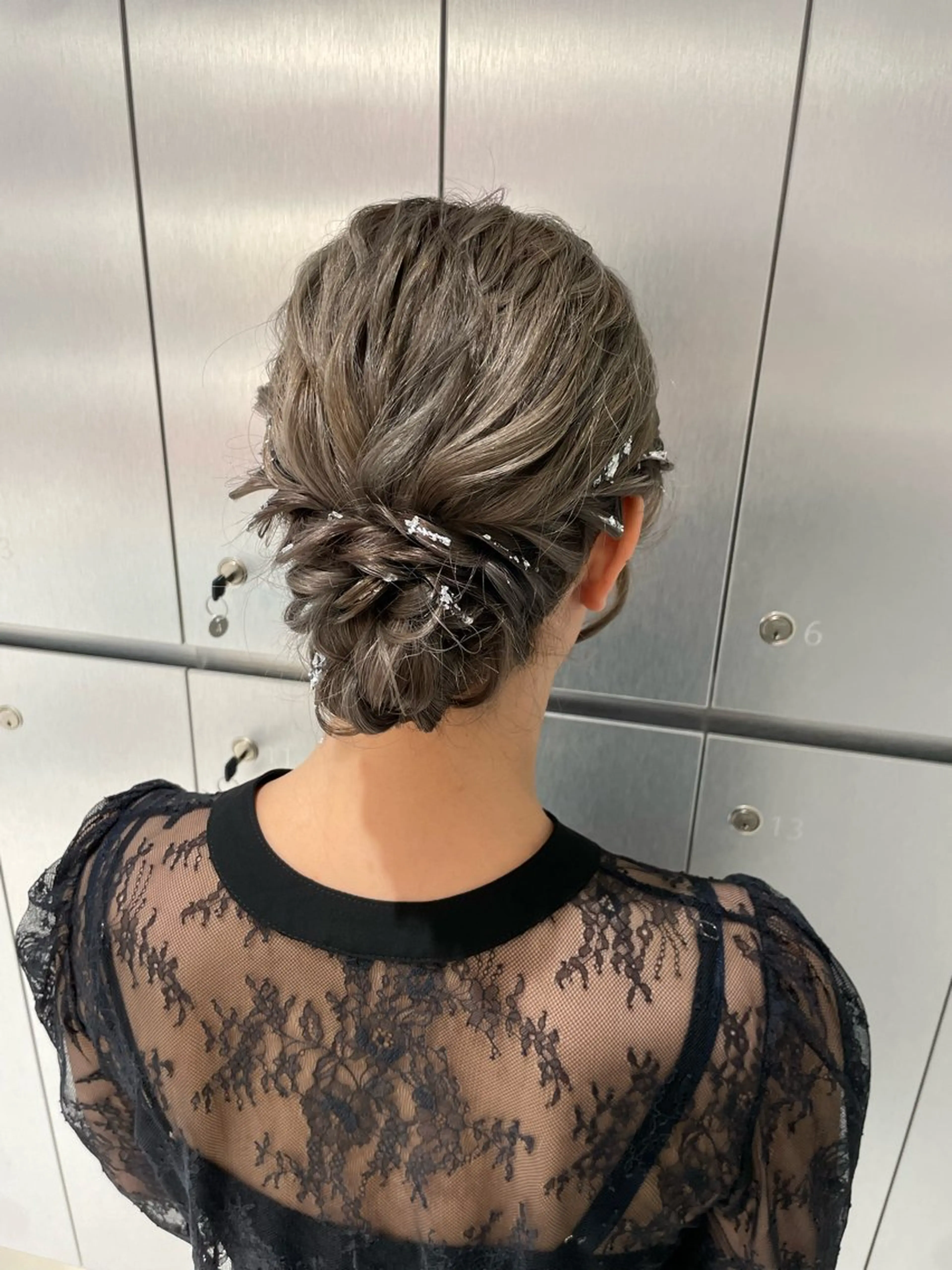 ミディアム ヘアアレンジ 結婚式・ブライダル ヘアセット ヘアセット🎀耳つぼ 👂💎MONAMIのヘアスタイル