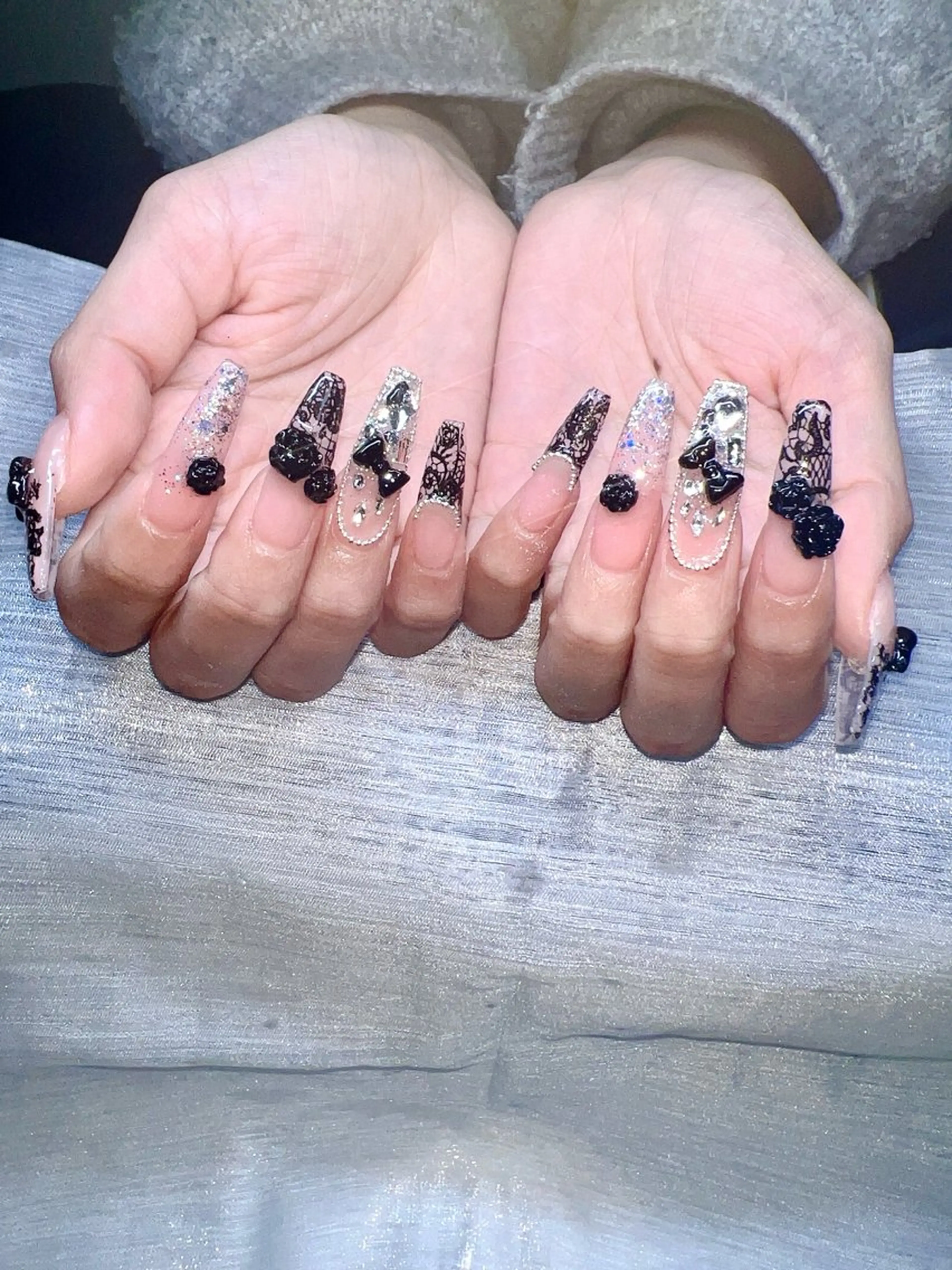 ネイル オーロラネイル チークネイル 長さ出し フットネイル フレンチネイル Lee Nails チップ長さだし専門店のネイルデザイン