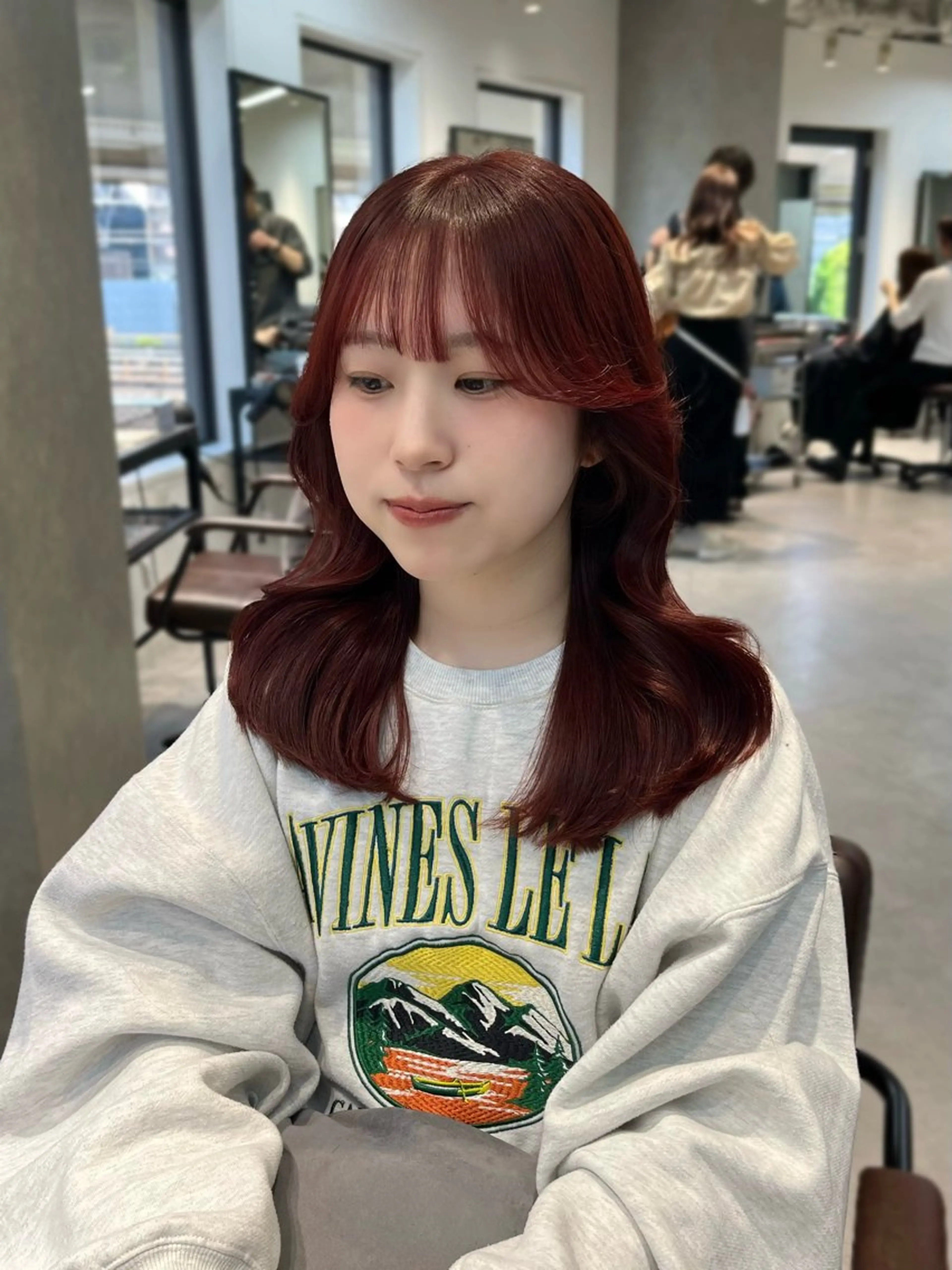 カラー ヘアアレンジ カット ヘアカラー 似合わせ顔まわり カット💛森尾真由美のヘアスタイル