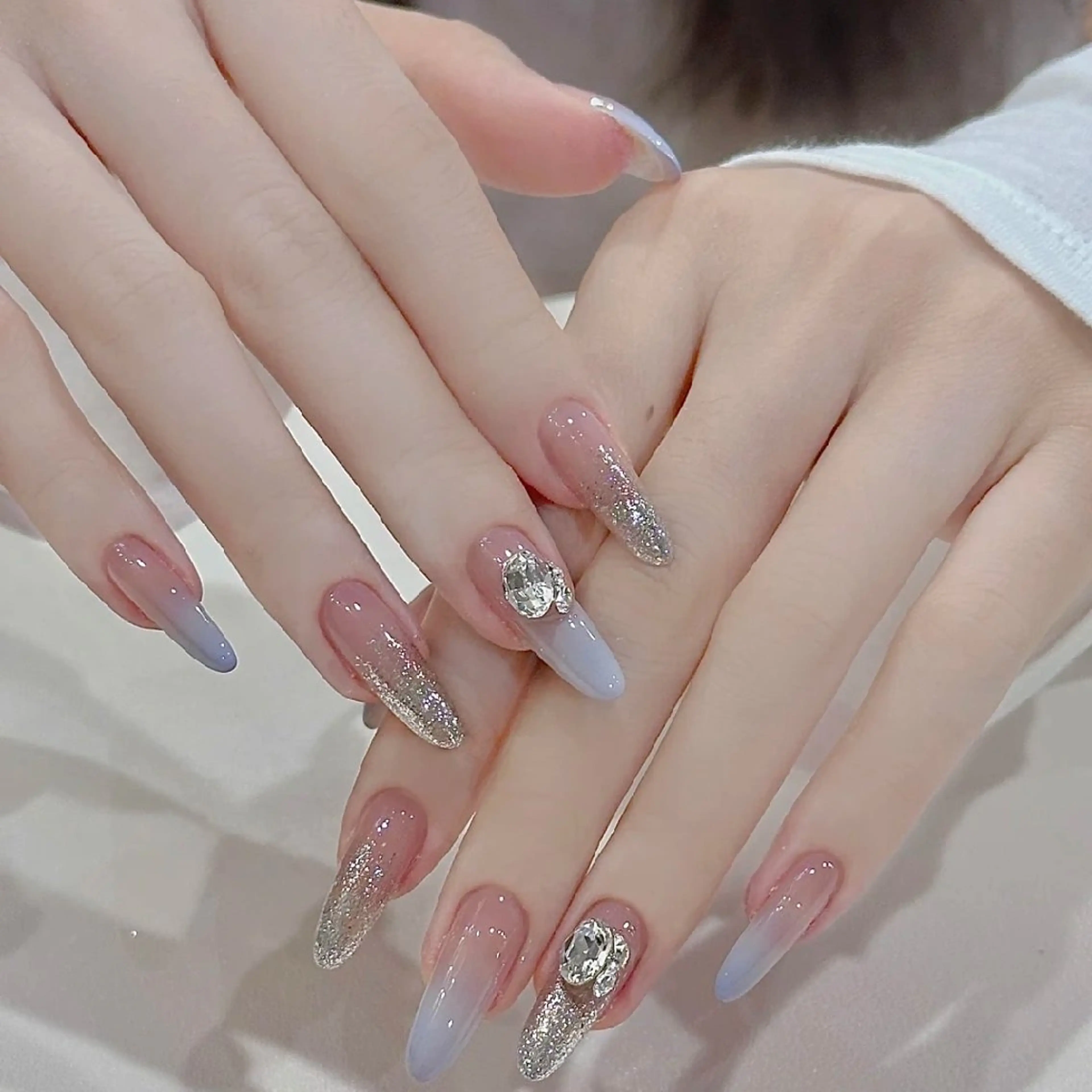 ネイル ネイリストゆか💅 長さだし、深爪矯正のネイルデザイン