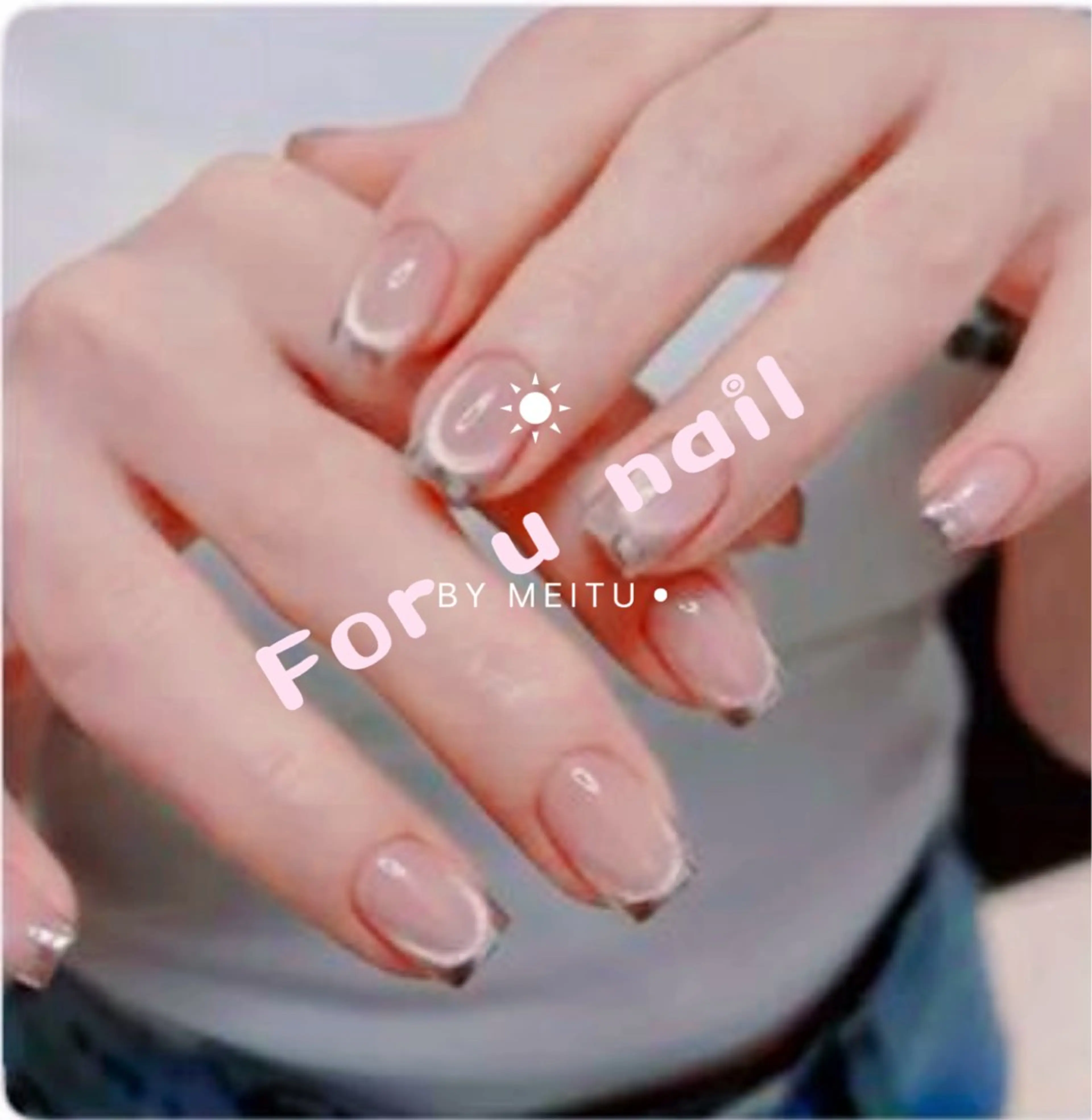 メンズ ネイル アートネイル フレンチネイル ジェルネイル キラキラネイル パラジェル Bloom スカルプ専門店のネイルデザイン