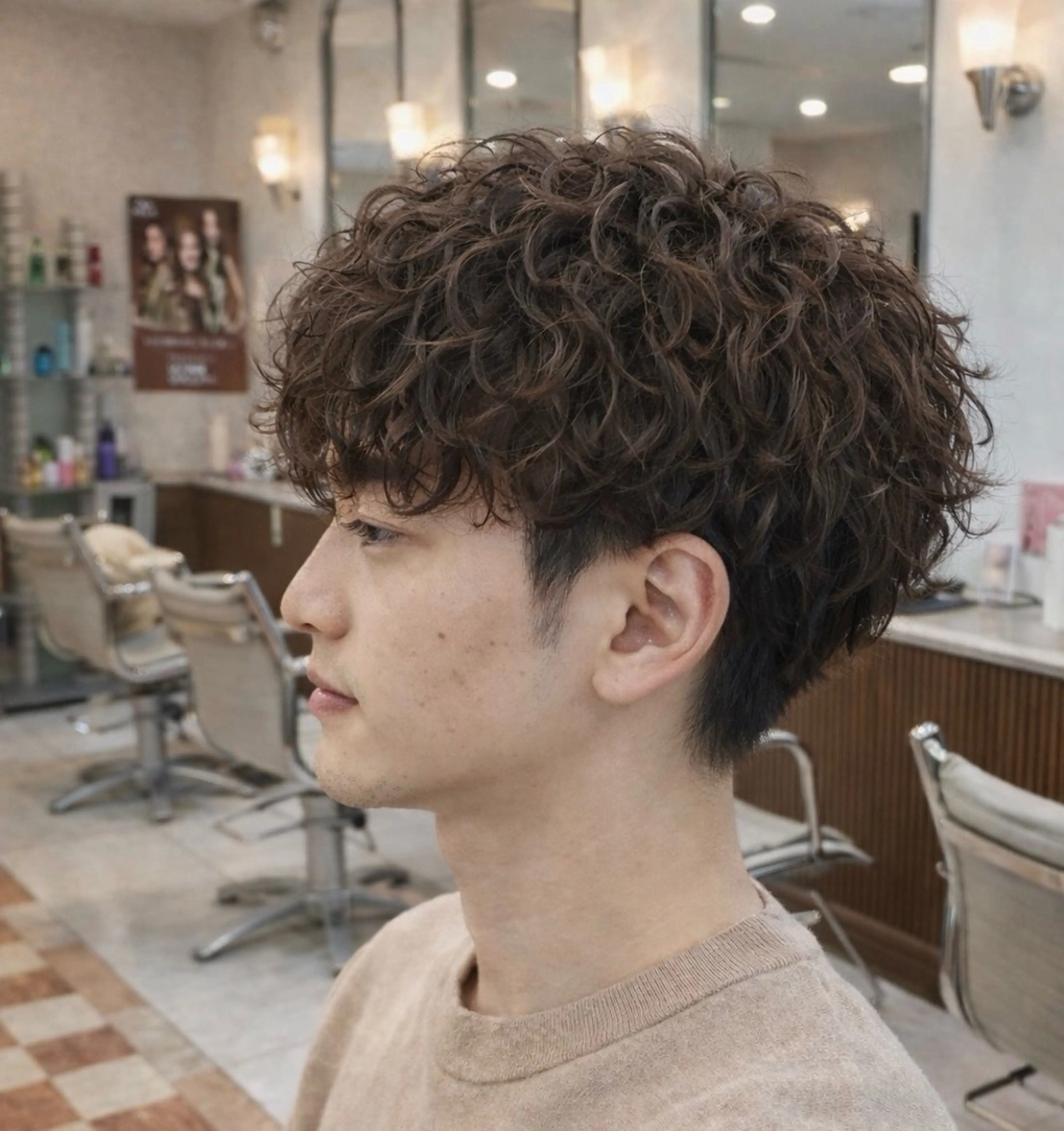 【練習モデル】メンズ波巻きパーマ｜ナチュラル仕上げの写真