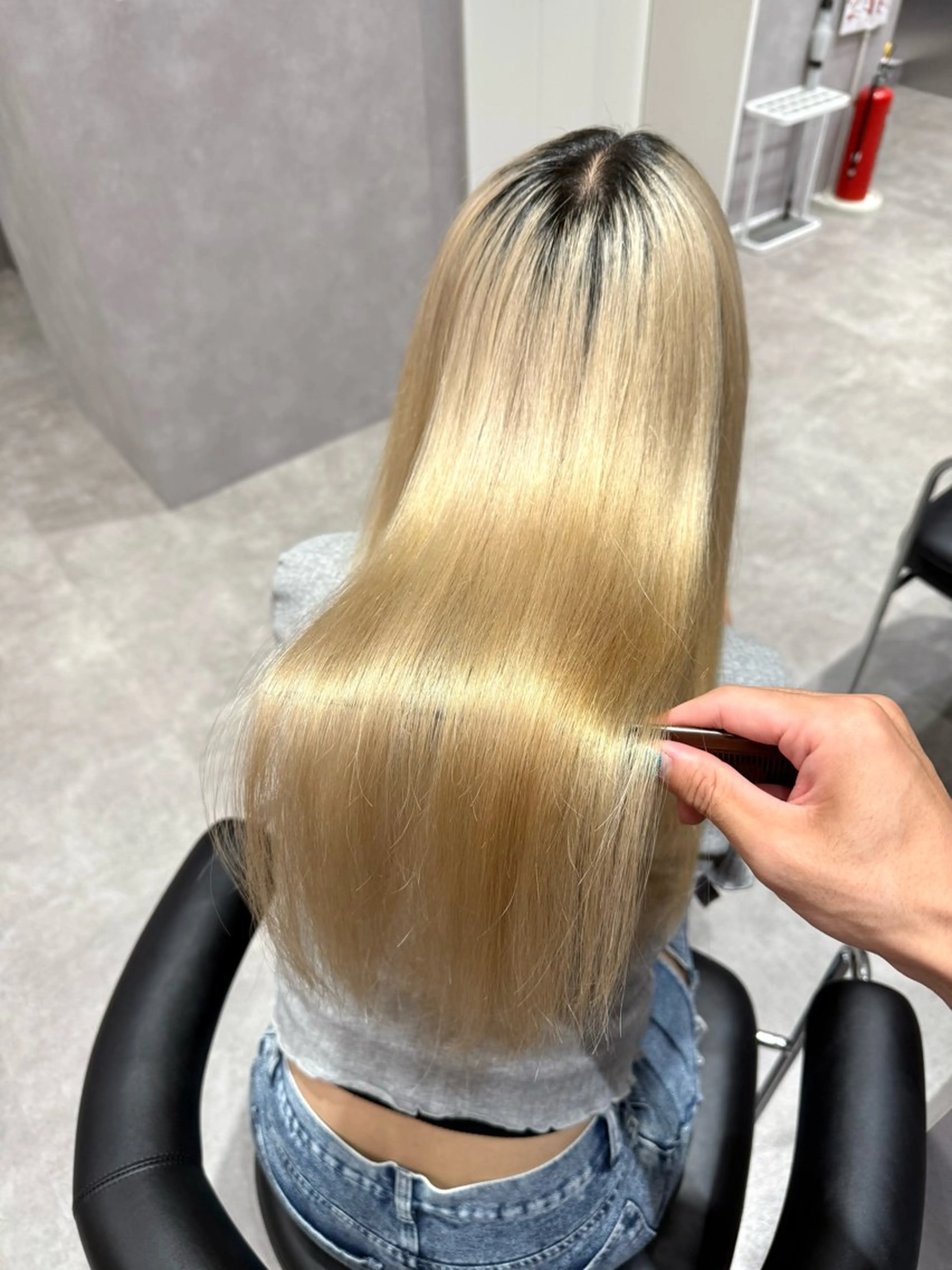 ロング カラー パーマ ヘアアレンジ 髪質改善 縮毛矯正 トリートメント ストレートパーマ 縮毛矯正 salowin新宿East3階所属・艶美髪/髪質改善 /縮毛矯正/木元渓太のヘアスタイル