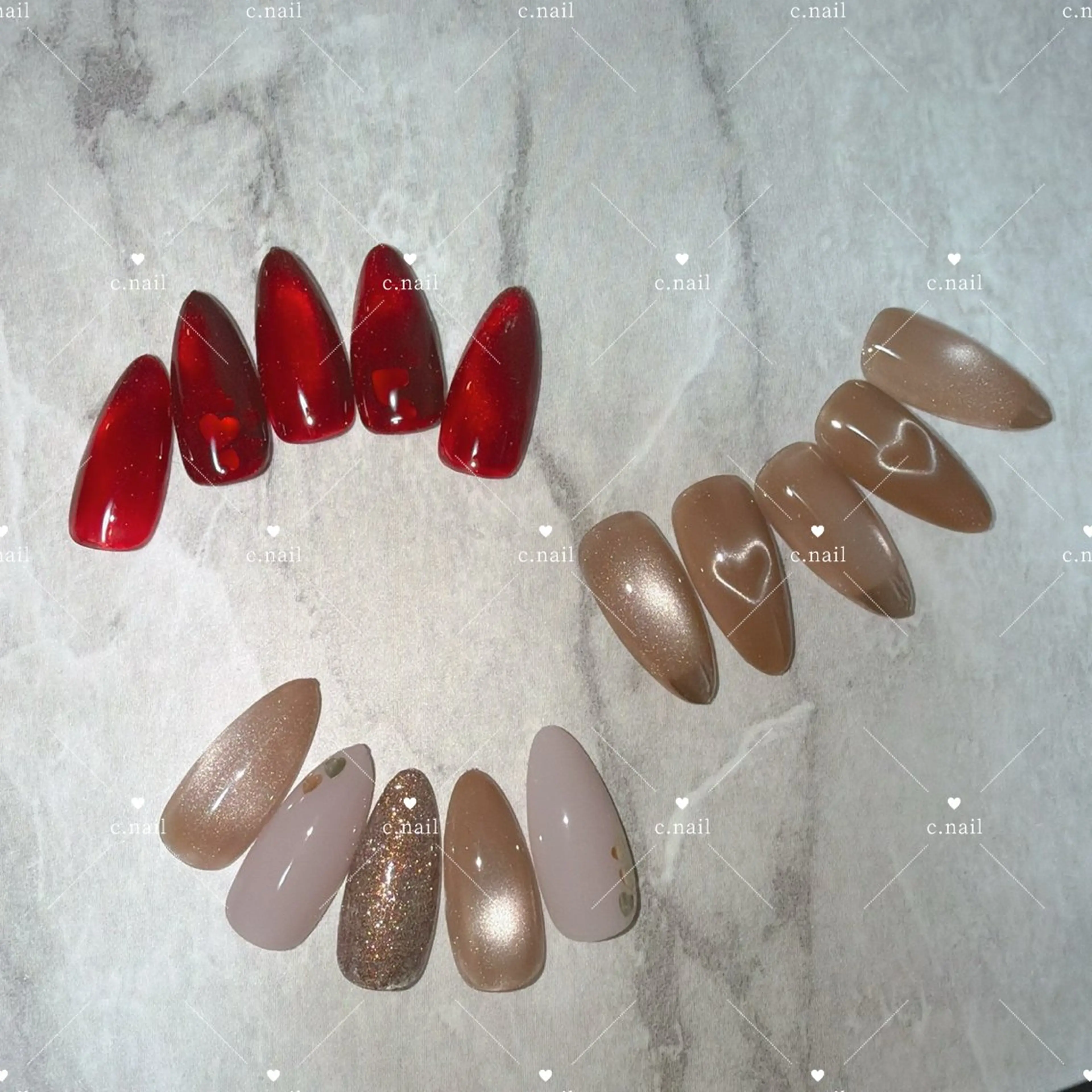 ネイル バレンタイン ハンドネイル C.Nail &Eye筑紫駅のネイルデザイン