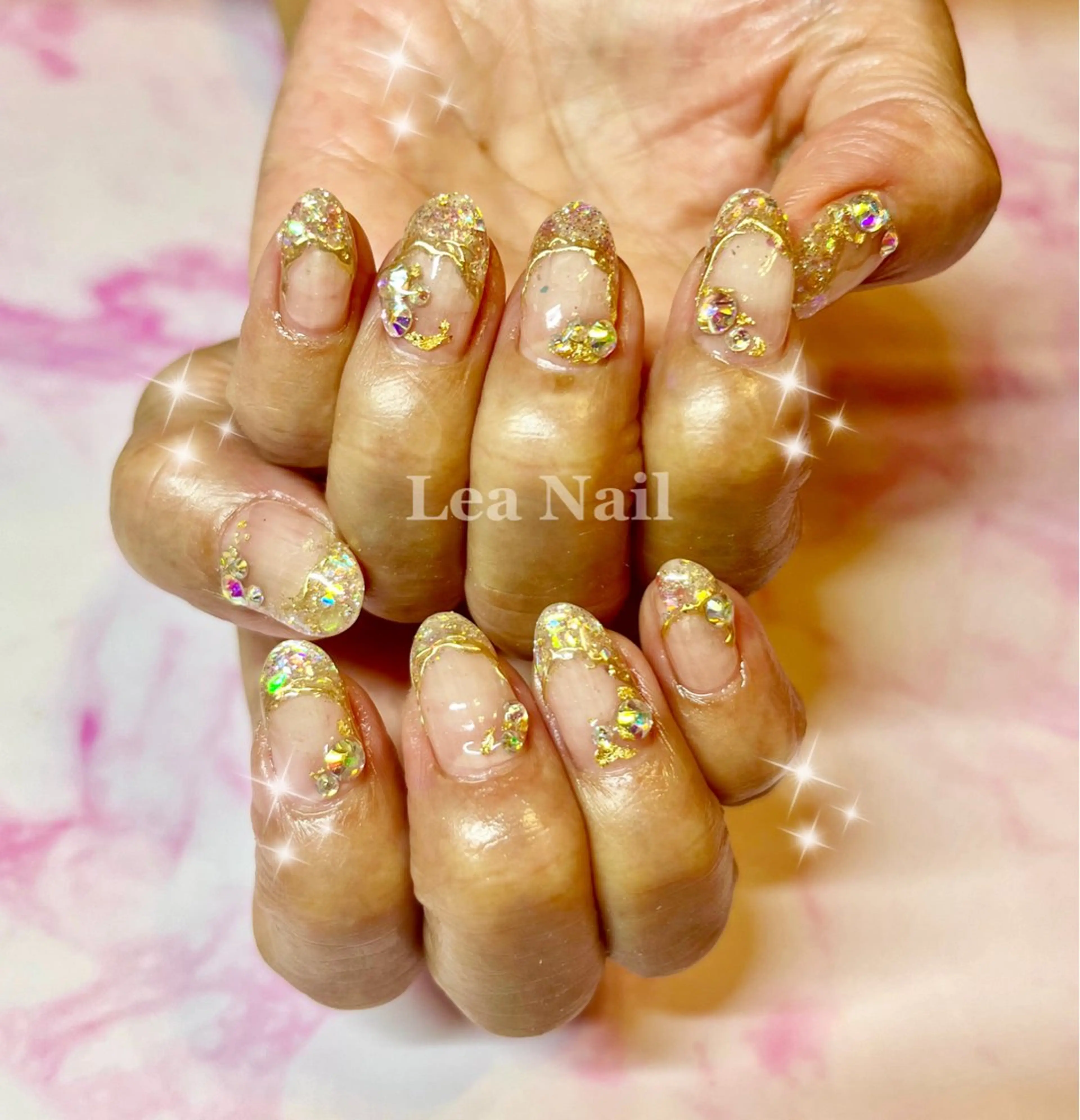 ネイル キラキラネイル ミラーネイル ハンドネイル Lea Nailのネイルデザイン