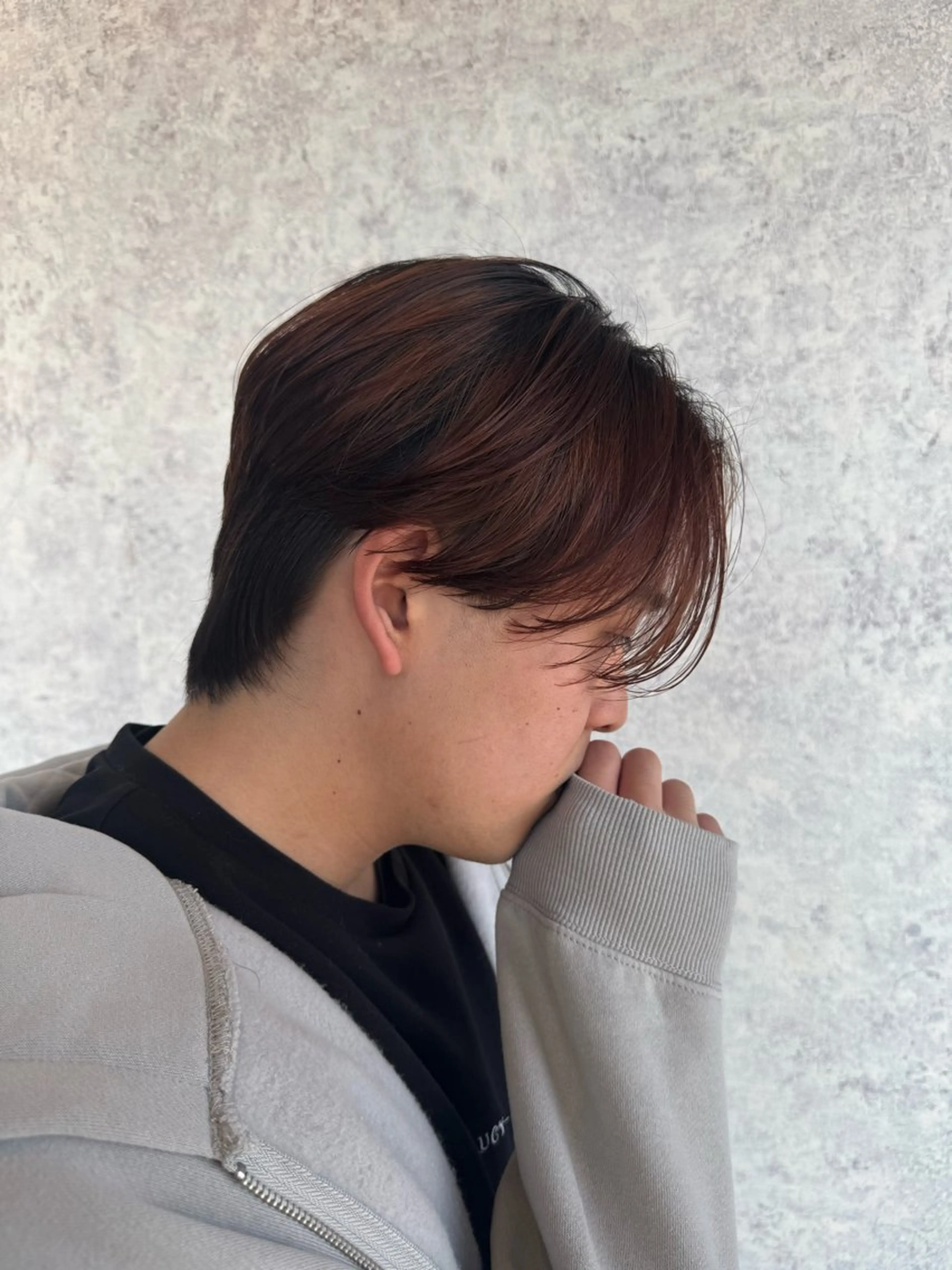 ミディアム 村松　和磨/ケアブ リーチ/メンズパーマのヘアスタイル