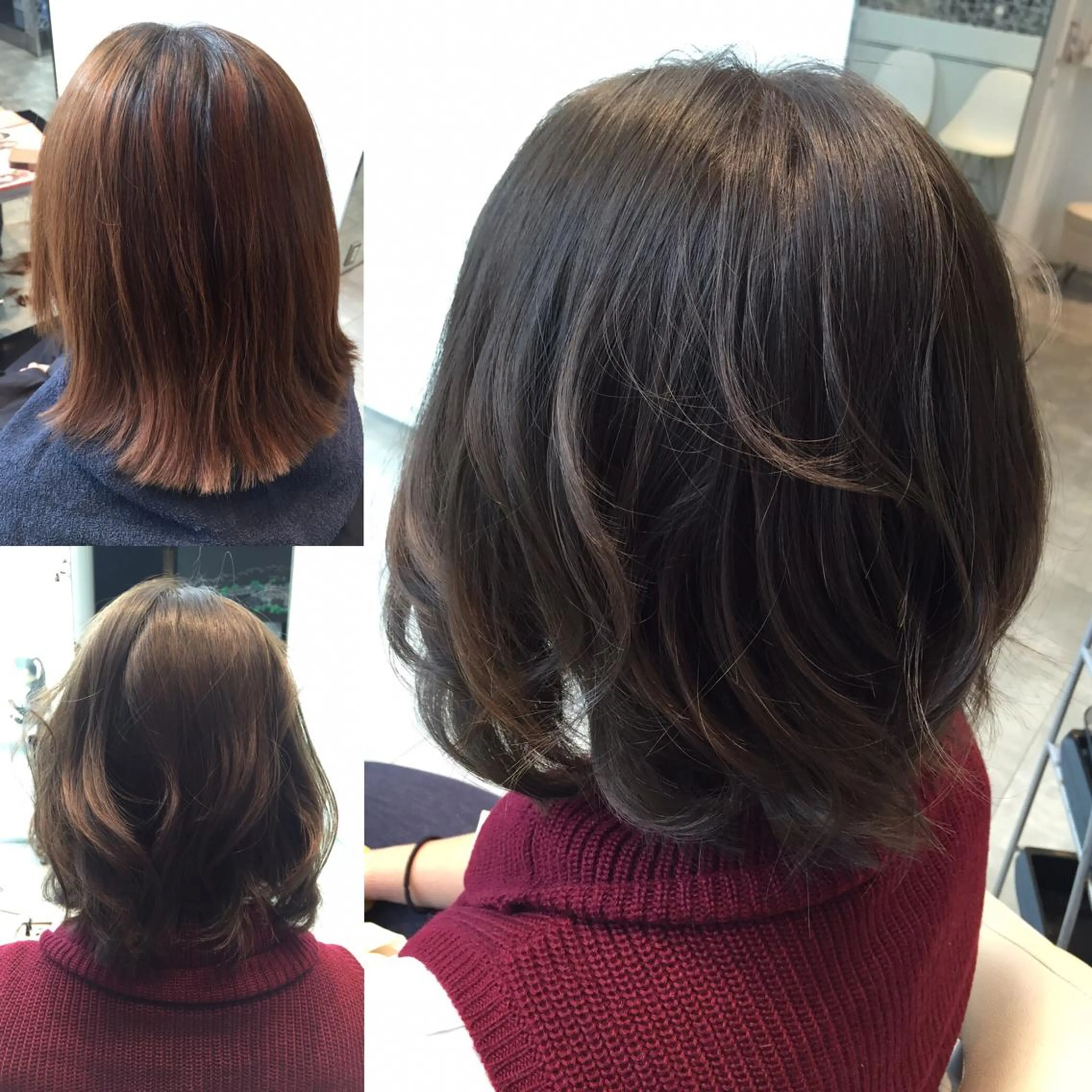 ミディアム セミロング ロング カラー イルミナカラー Re:ta KANZOのヘアスタイル