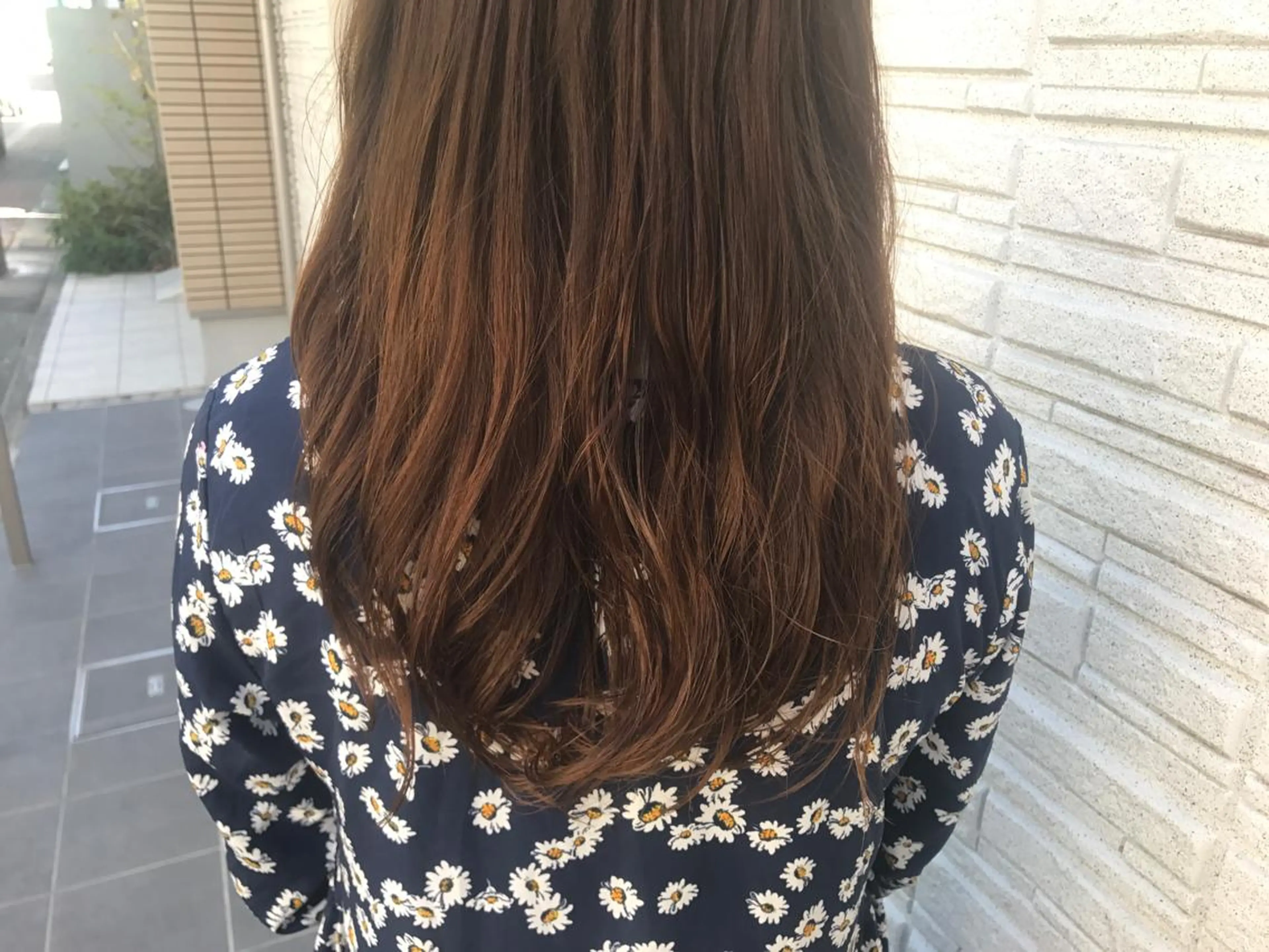 セミロング パーマ 暖色カラー🍊 ボブ🌿顔周りcutのヘアスタイル