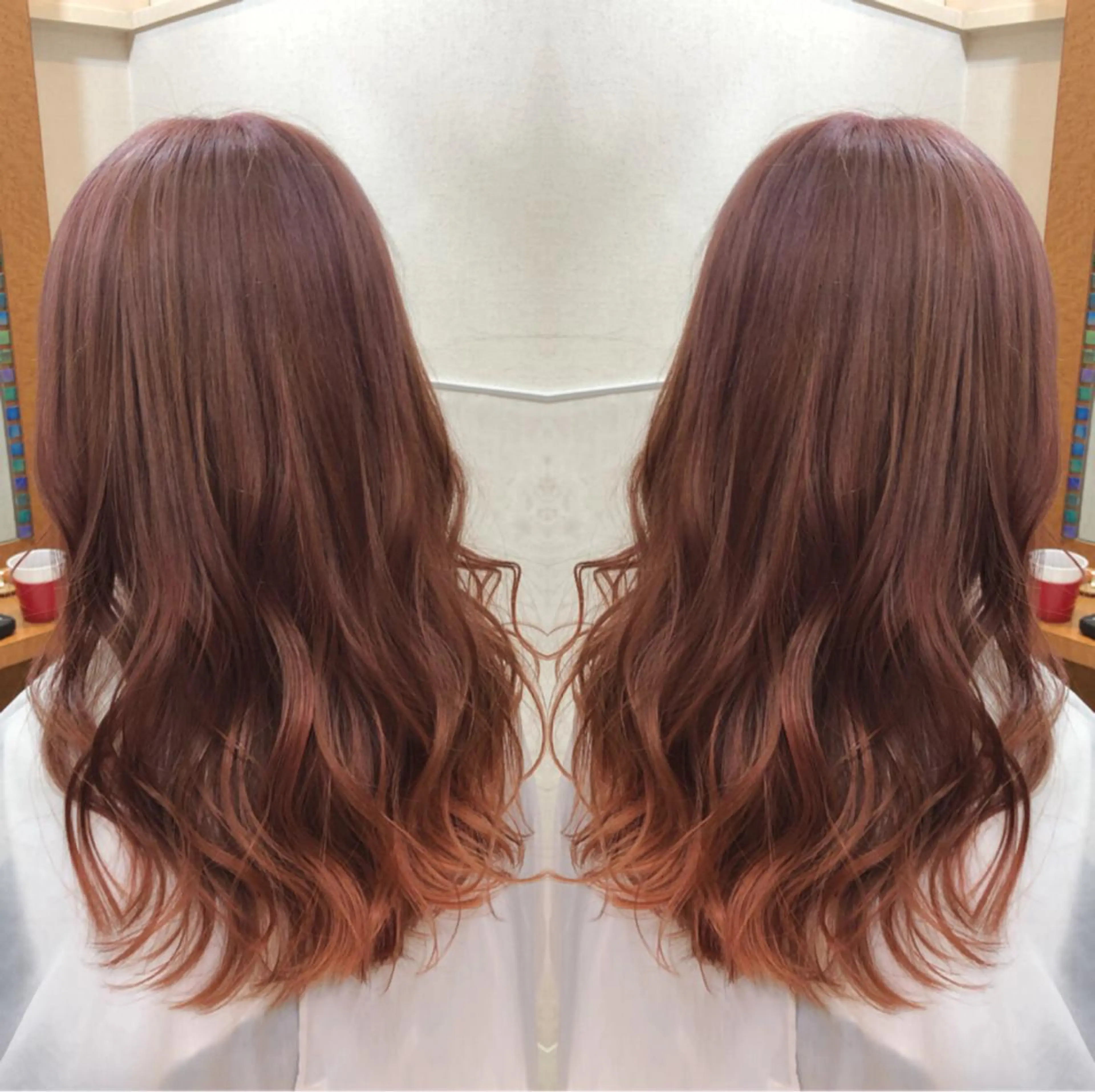 ロング カラー ヘアカラー ヘアセット 韓国ヘア🤍髪質改善 🇰🇷AKANEのヘアスタイル