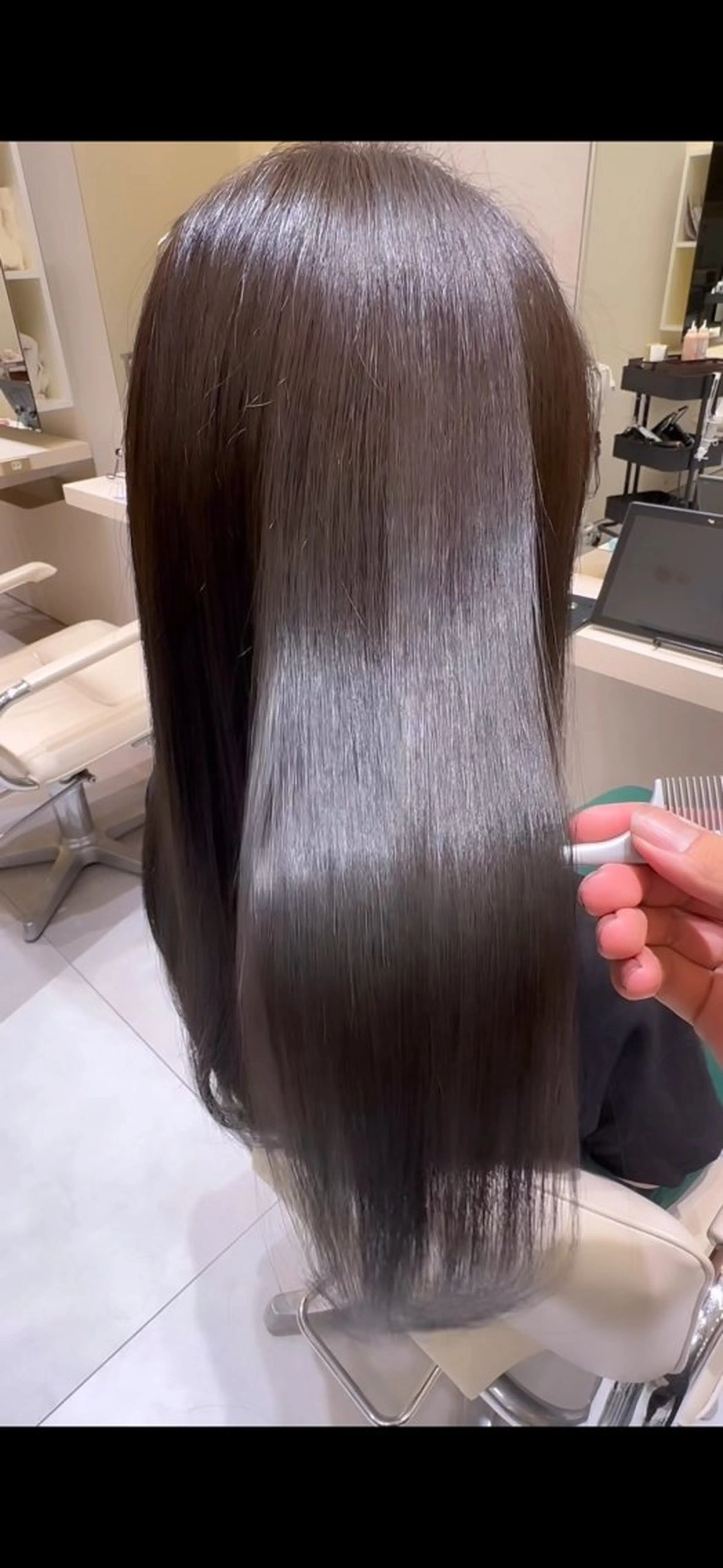 ロング 縮毛矯正 縮毛矯正 西宮ガーデンズ k-two土田陸登のヘアスタイル