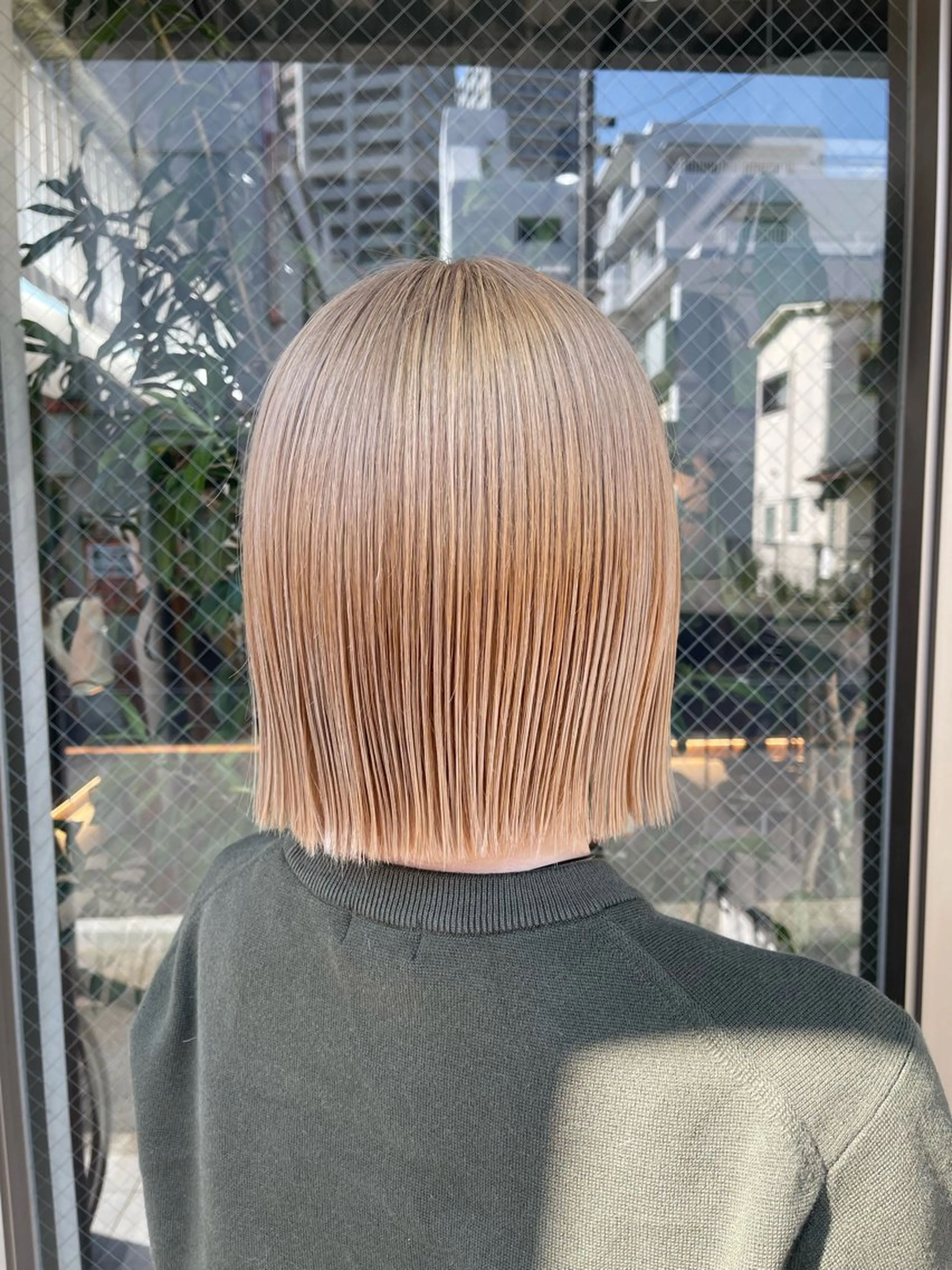 ミディアム カラー ブロンド ヘアカラー トリートメント ヘアセット 🩵ボブ/レイヤー /髪質改善🩵のヘアスタイル