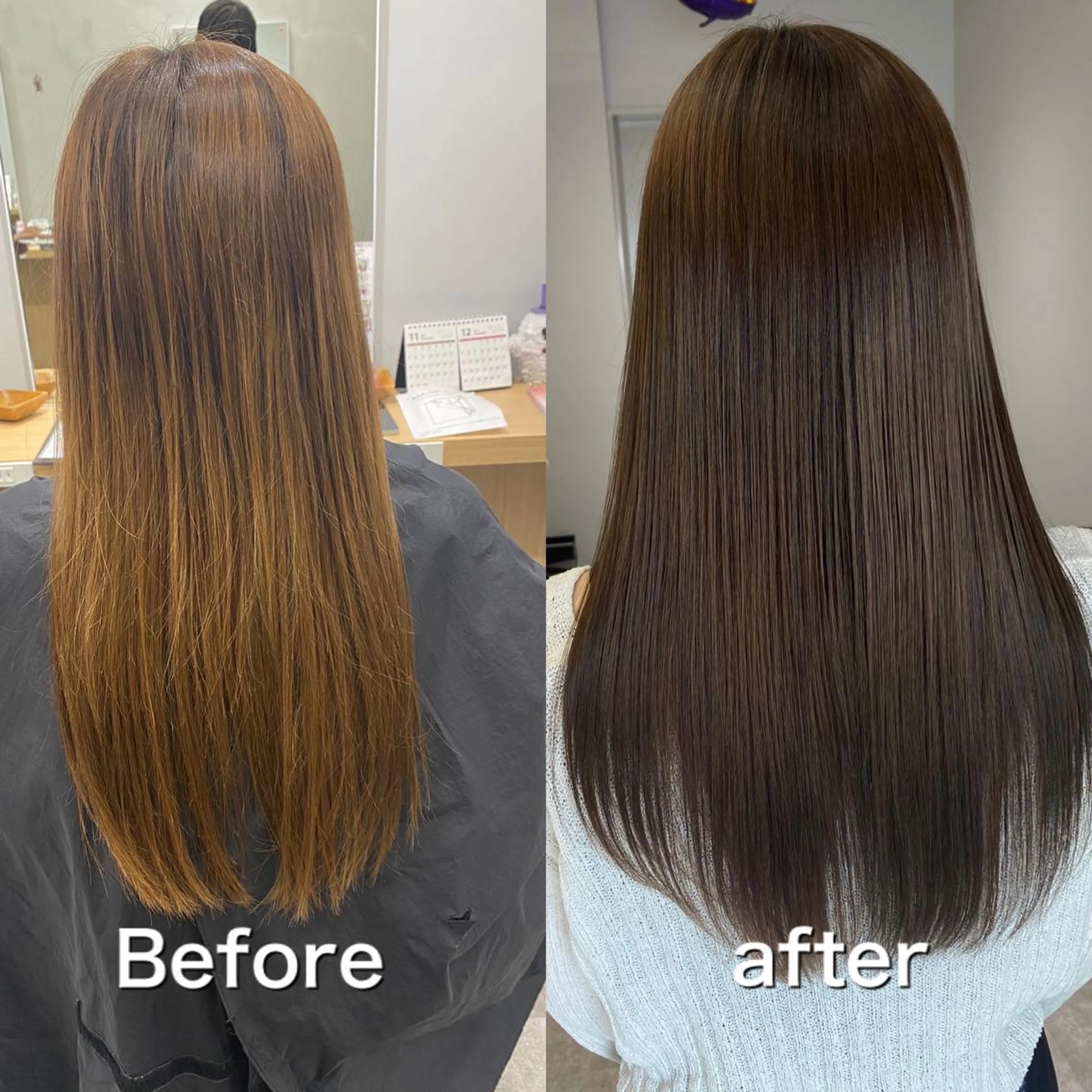 セミロング カラー カット 縮毛矯正 AVANCE京橋所属・ハイトーンヘア/ 島崎　タクミのヘアスタイル