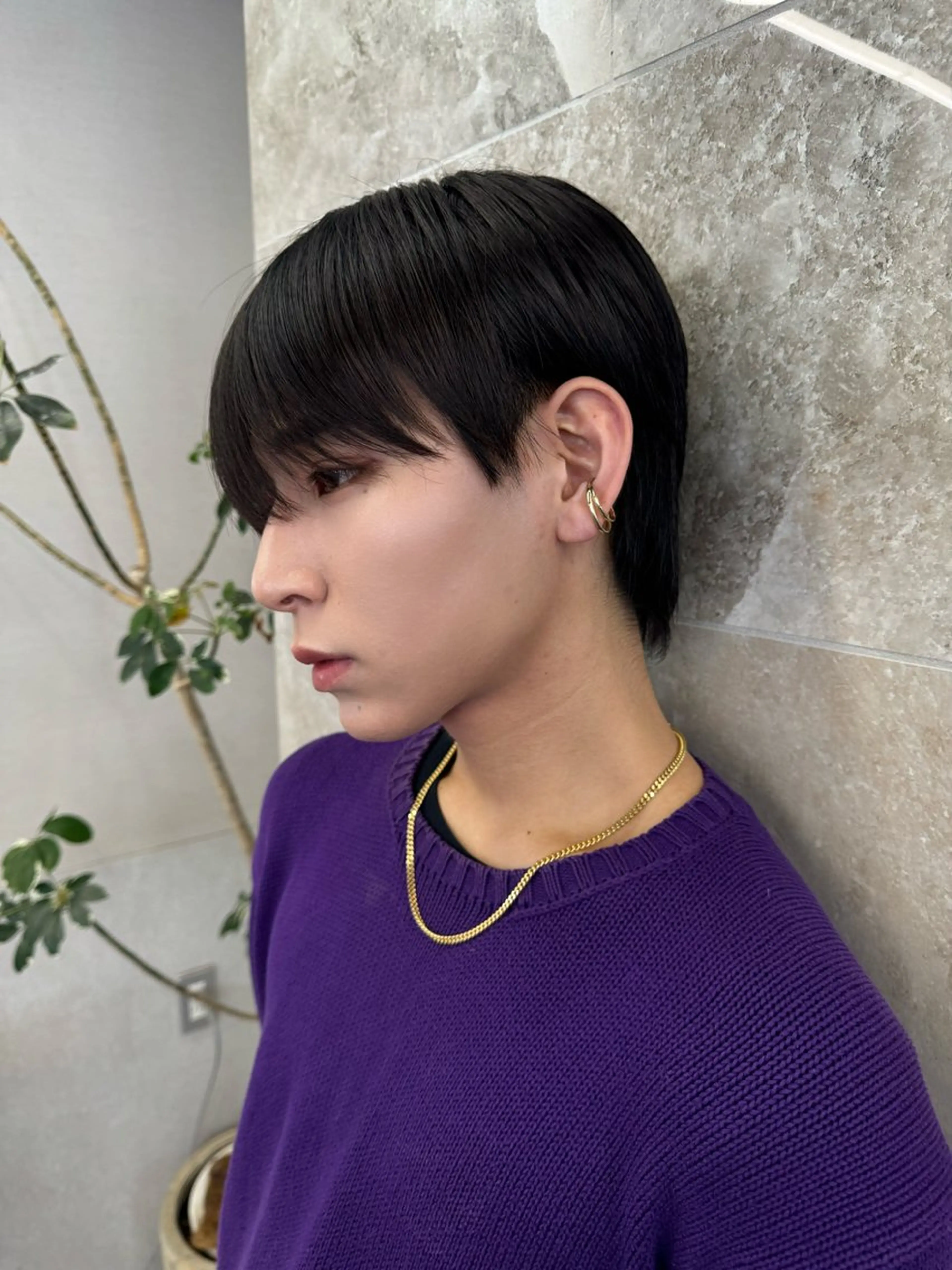 メンズ excia渋谷所属・曲がる縮毛矯正 センターパート/翼のヘアスタイル