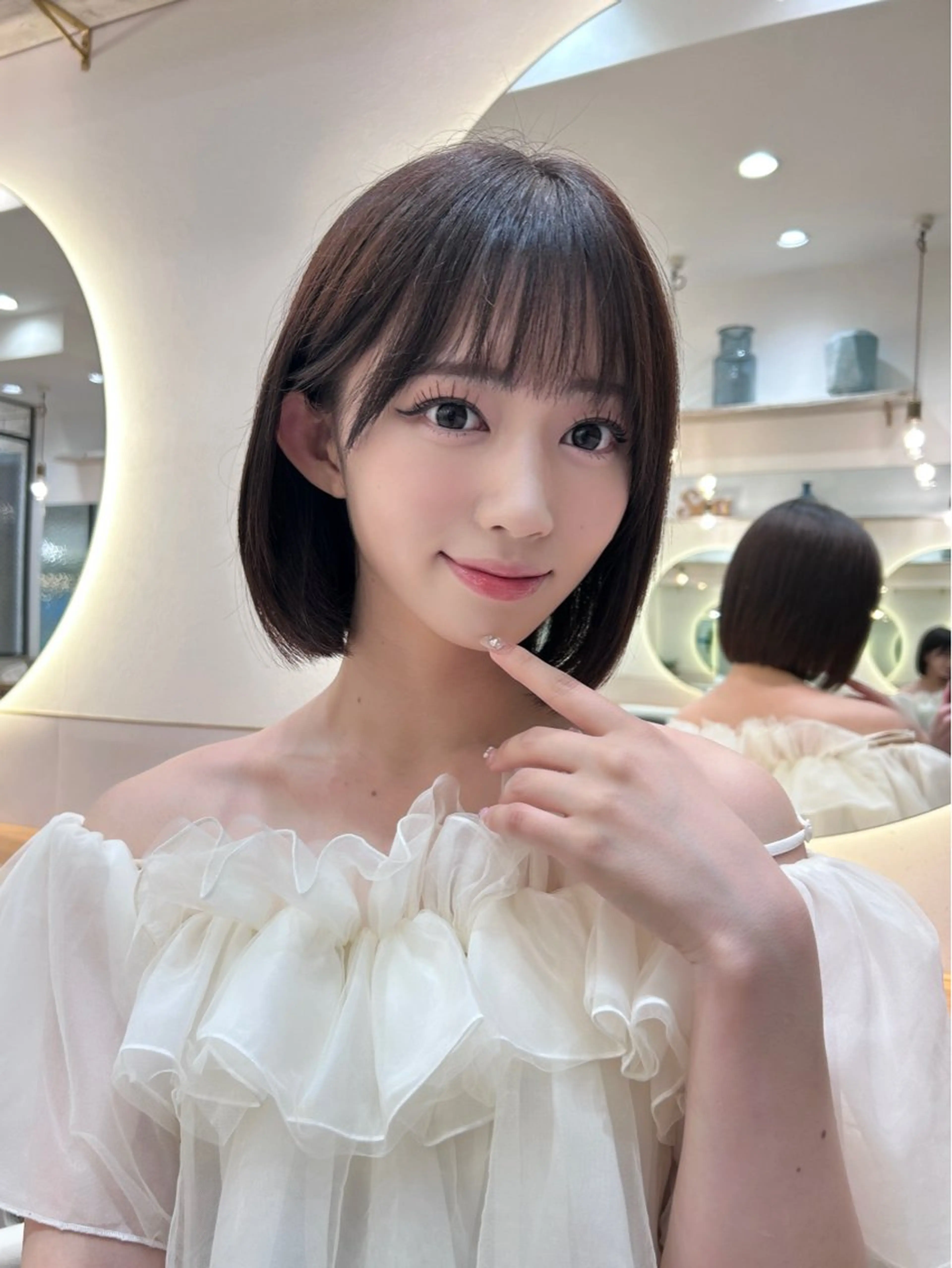 ショート ボブ 顔周りカット 韓国風ヘア カット トリートメント ボブ/レイヤーボブ/ 髪質改善/梶川 夏季のヘアスタイル