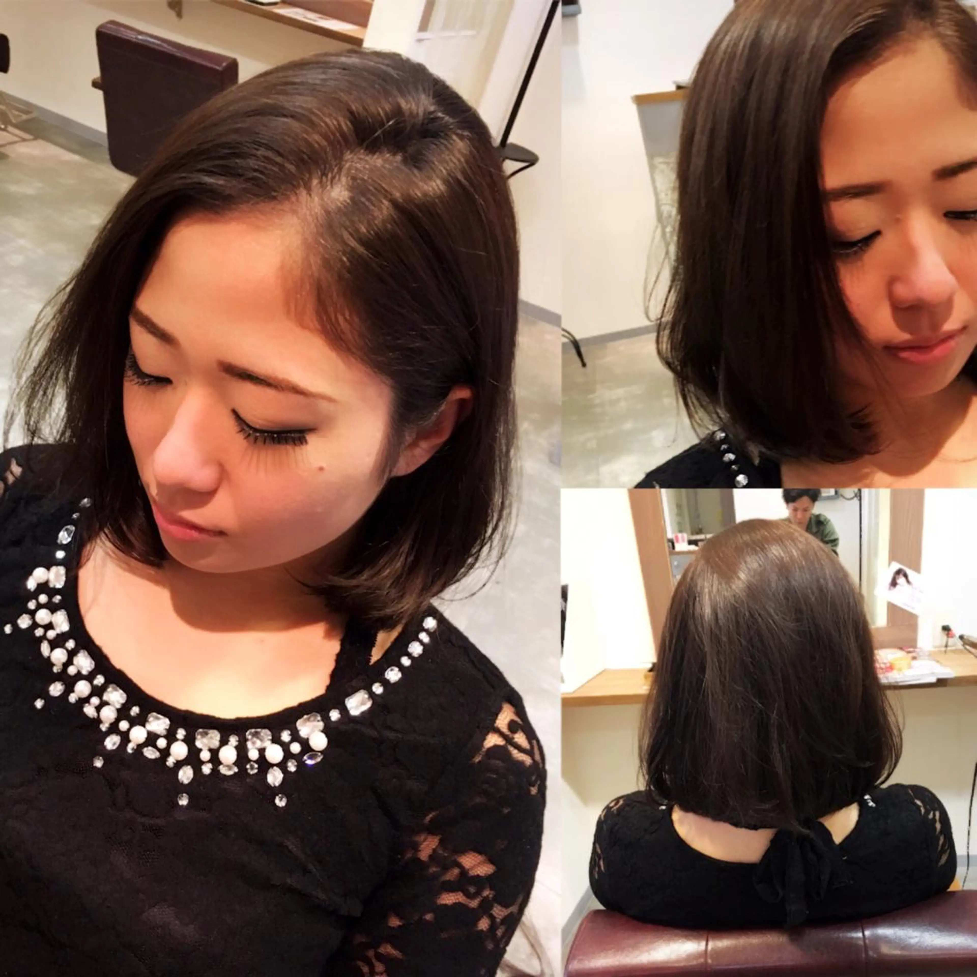 ショート ミディアム カラー ベージュカラー ボブ hair salon Ranun髪質改善のヘアスタイル