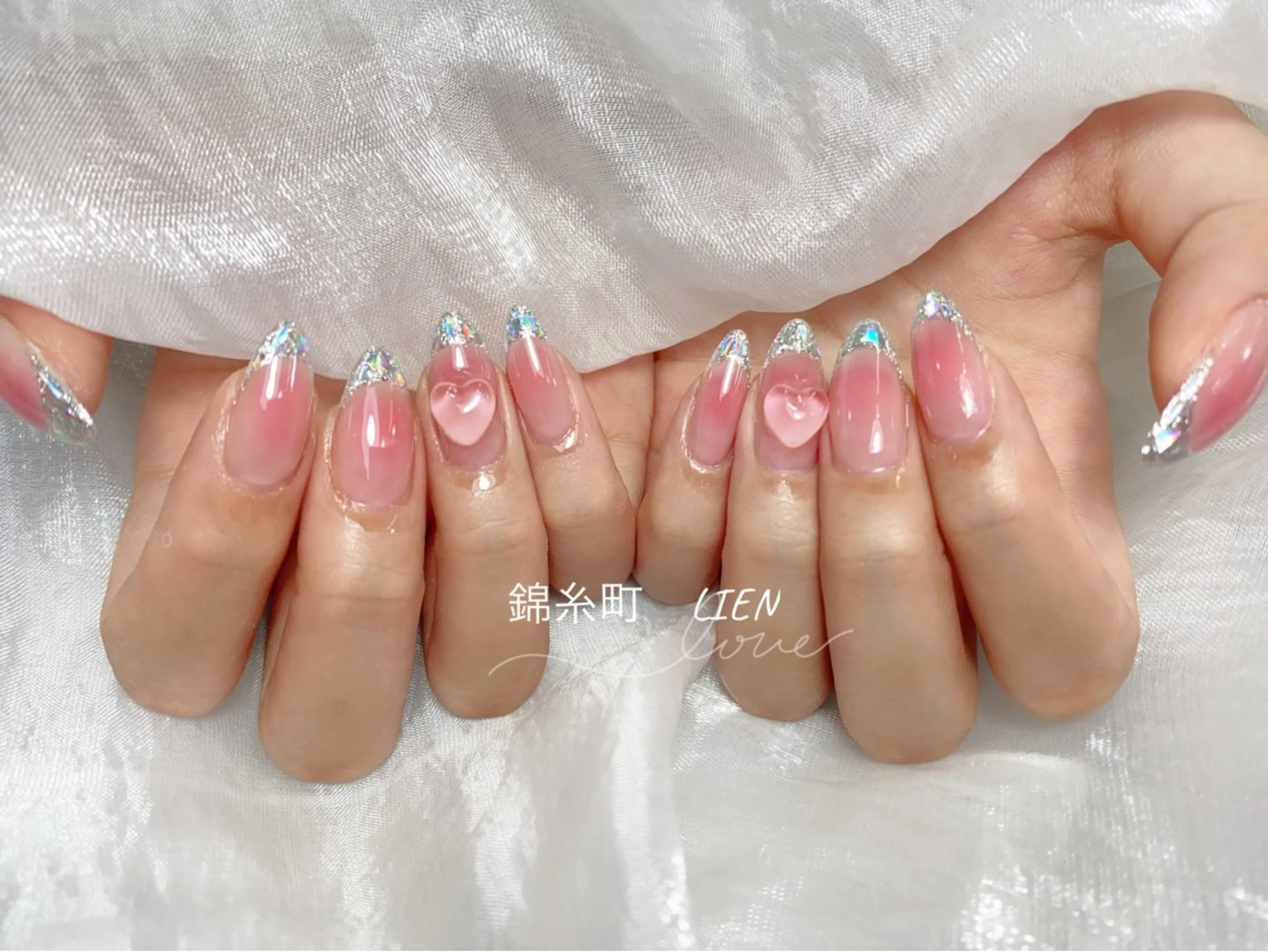 ネイル フレンチネイル ガラスフレンチ ハンドネイル Lien  _リエン リエンのネイルデザイン