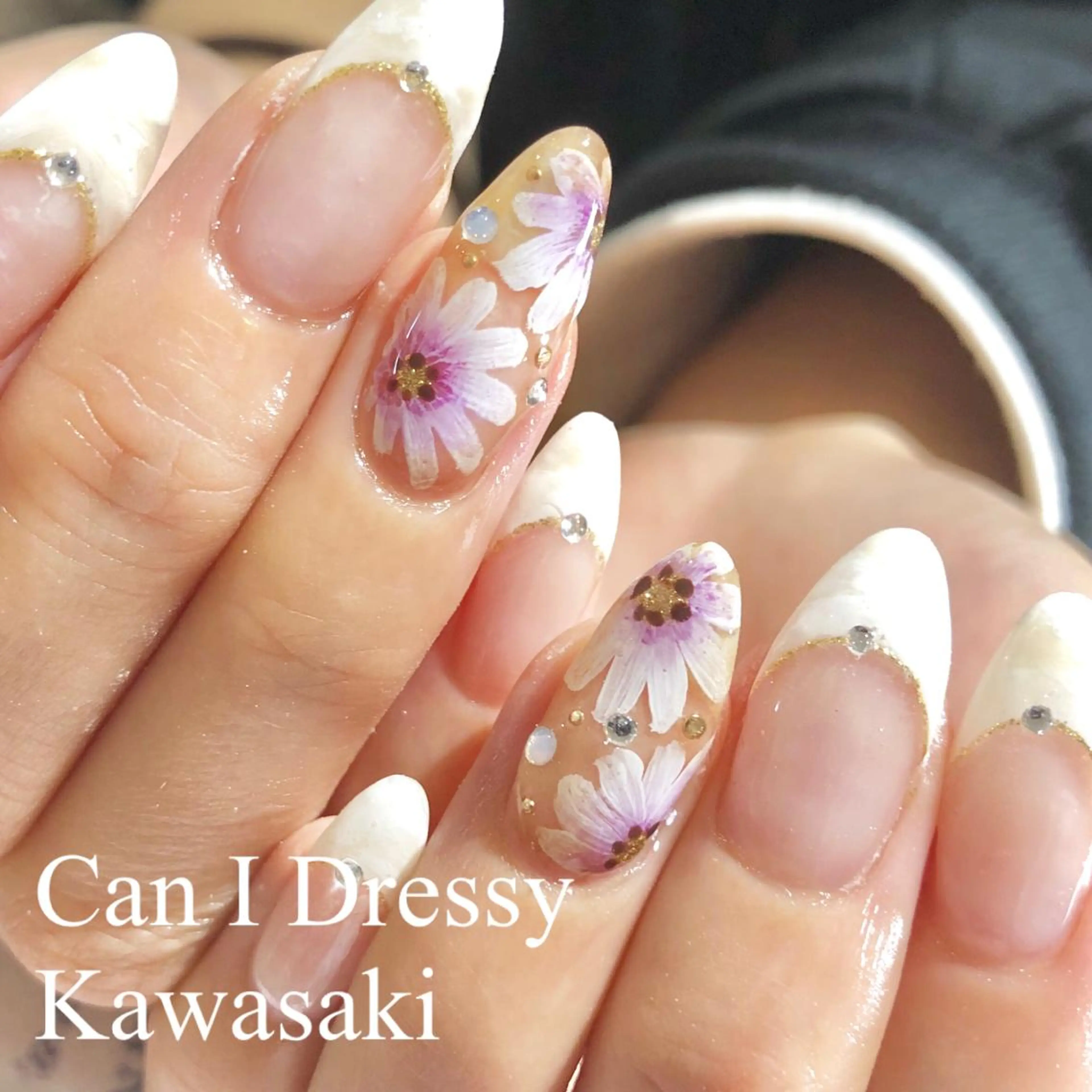 ネイル フレンチネイル ハンドネイル Can I 川崎店 三島 久美子のネイルデザイン