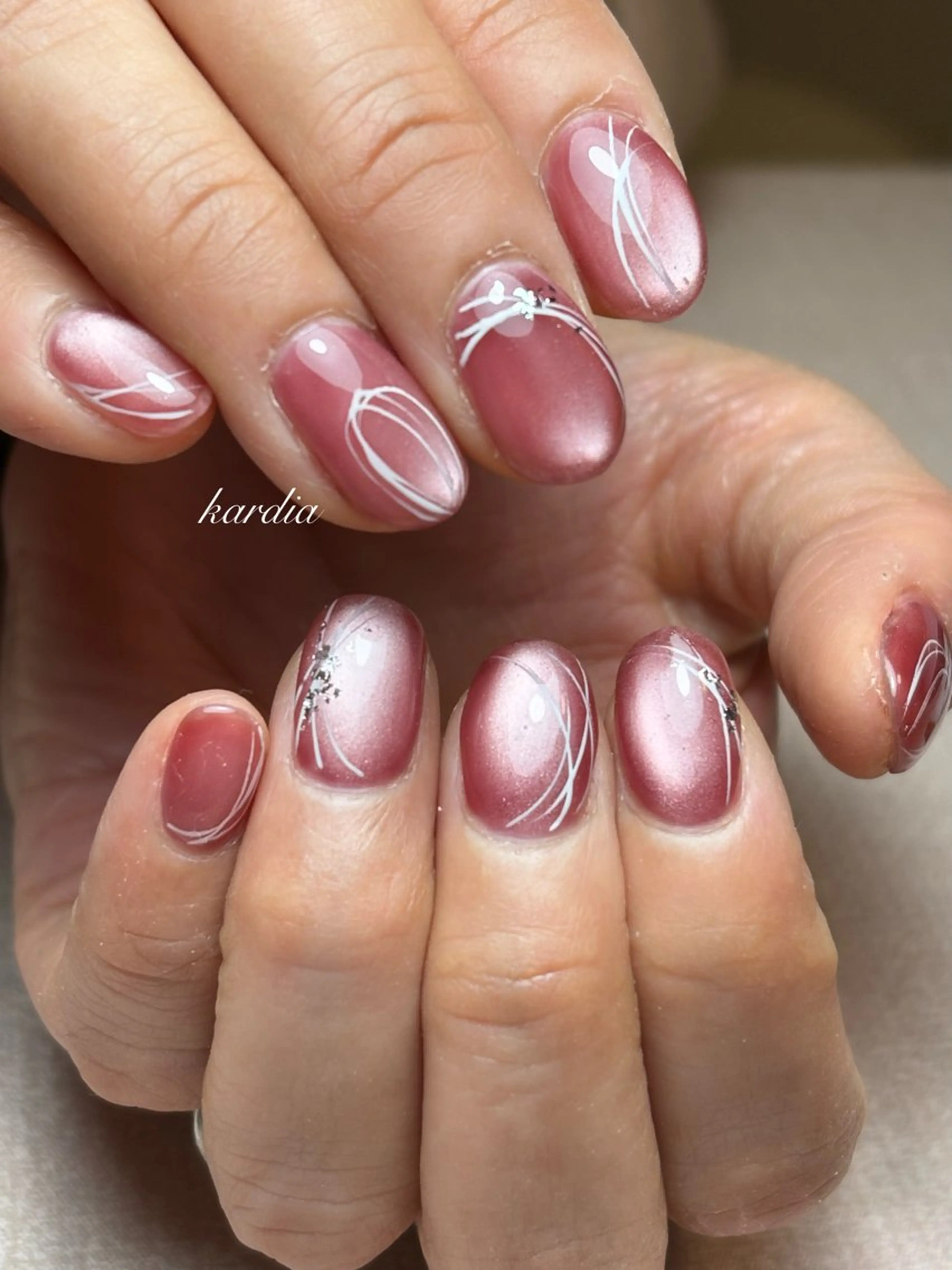 ネイル ハンドネイル καρδιά -ｶﾙﾃﾞｨｱ-のネイルデザイン