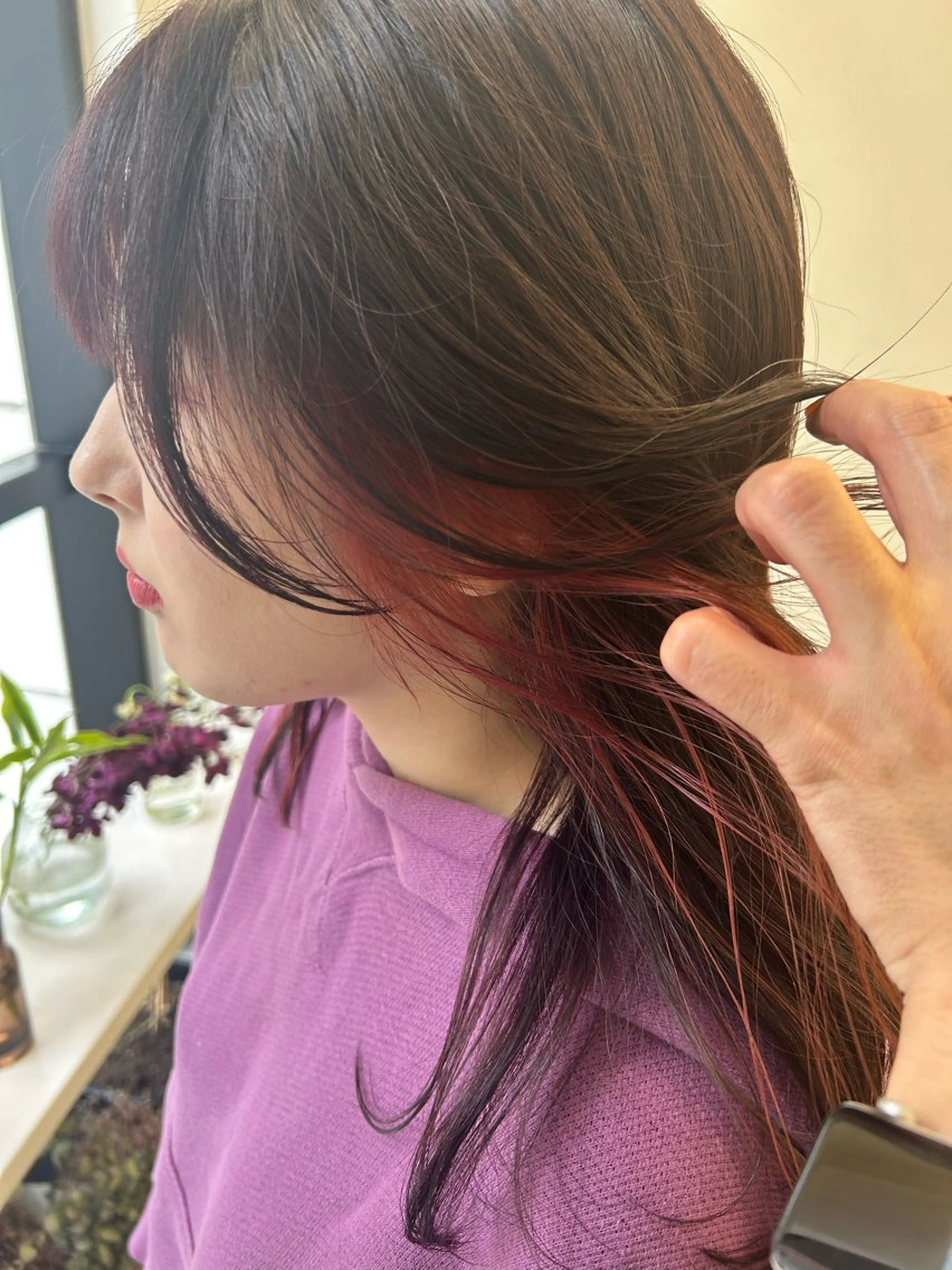 セミロング カット ヘアカラー トリートメント 名古屋/伏見/花屋 併設/不破新のヘアスタイル