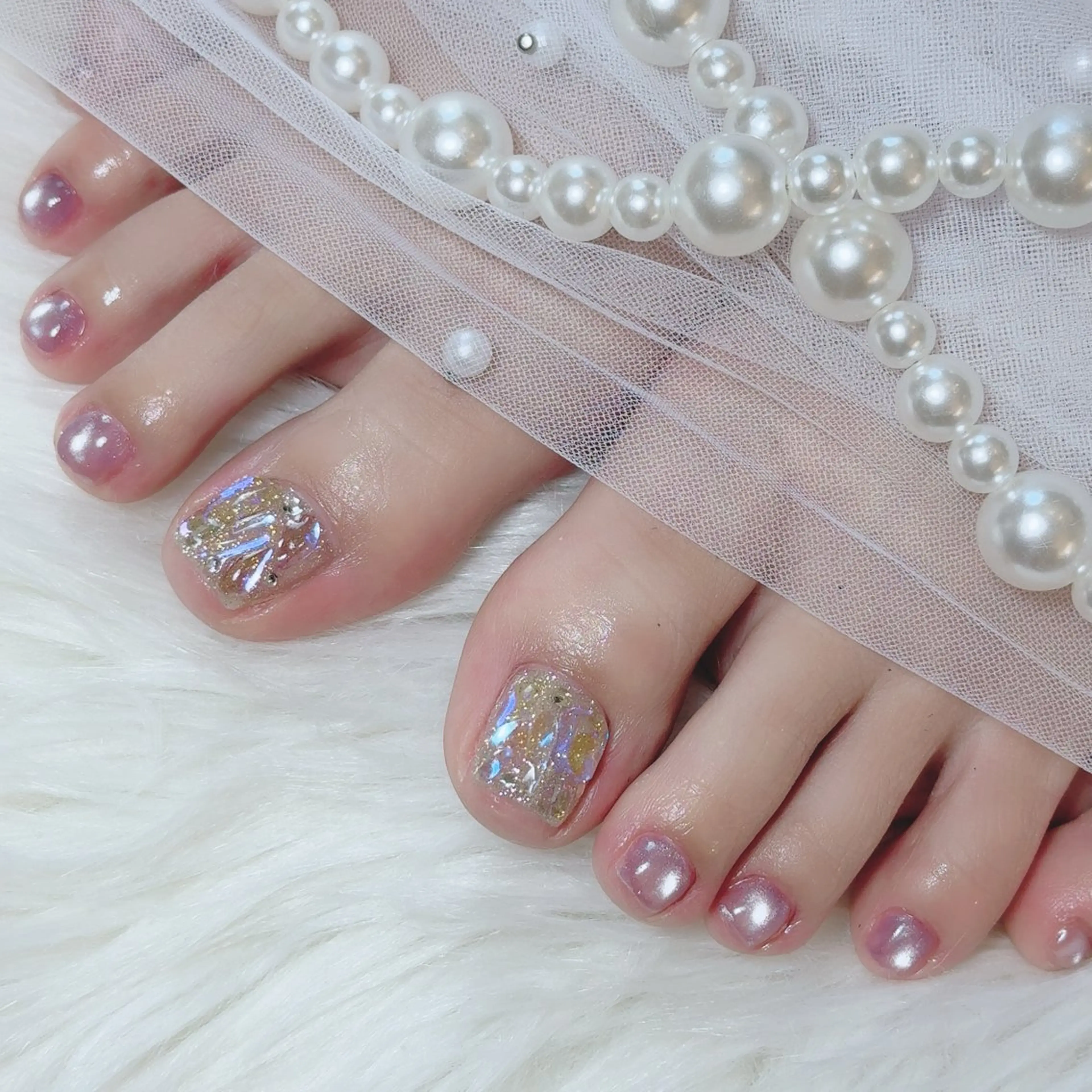 ネイル フットネイル マグネットネイル 春ネイル ハンドネイル CRéA　-private nailsalon-所属・CRéA nail -yuna-のネイルデザイン