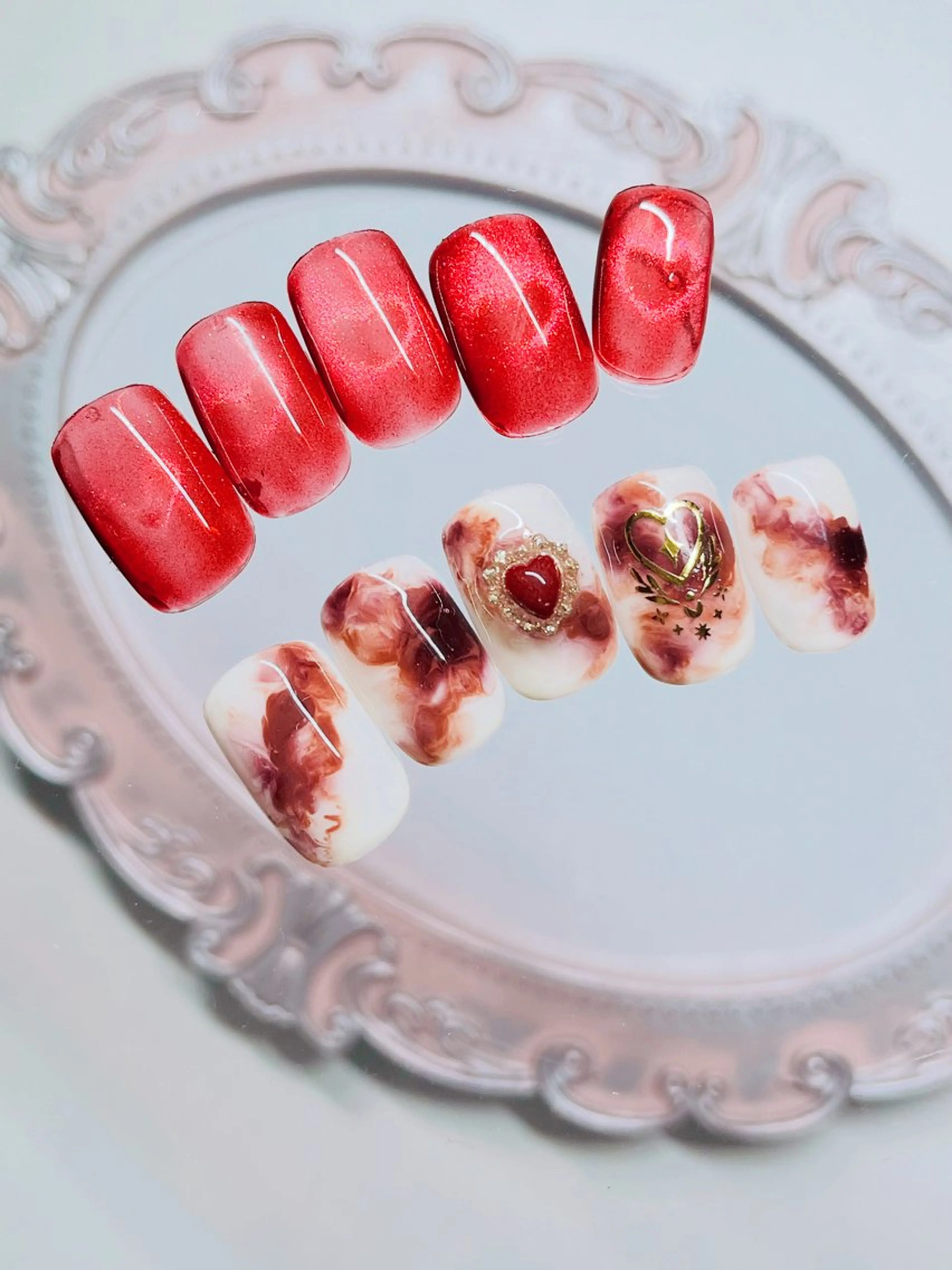 ネイル バレンタイン ハンドネイル フットネイル ILLO-art nail所属・ILLO mayoのネイルデザイン