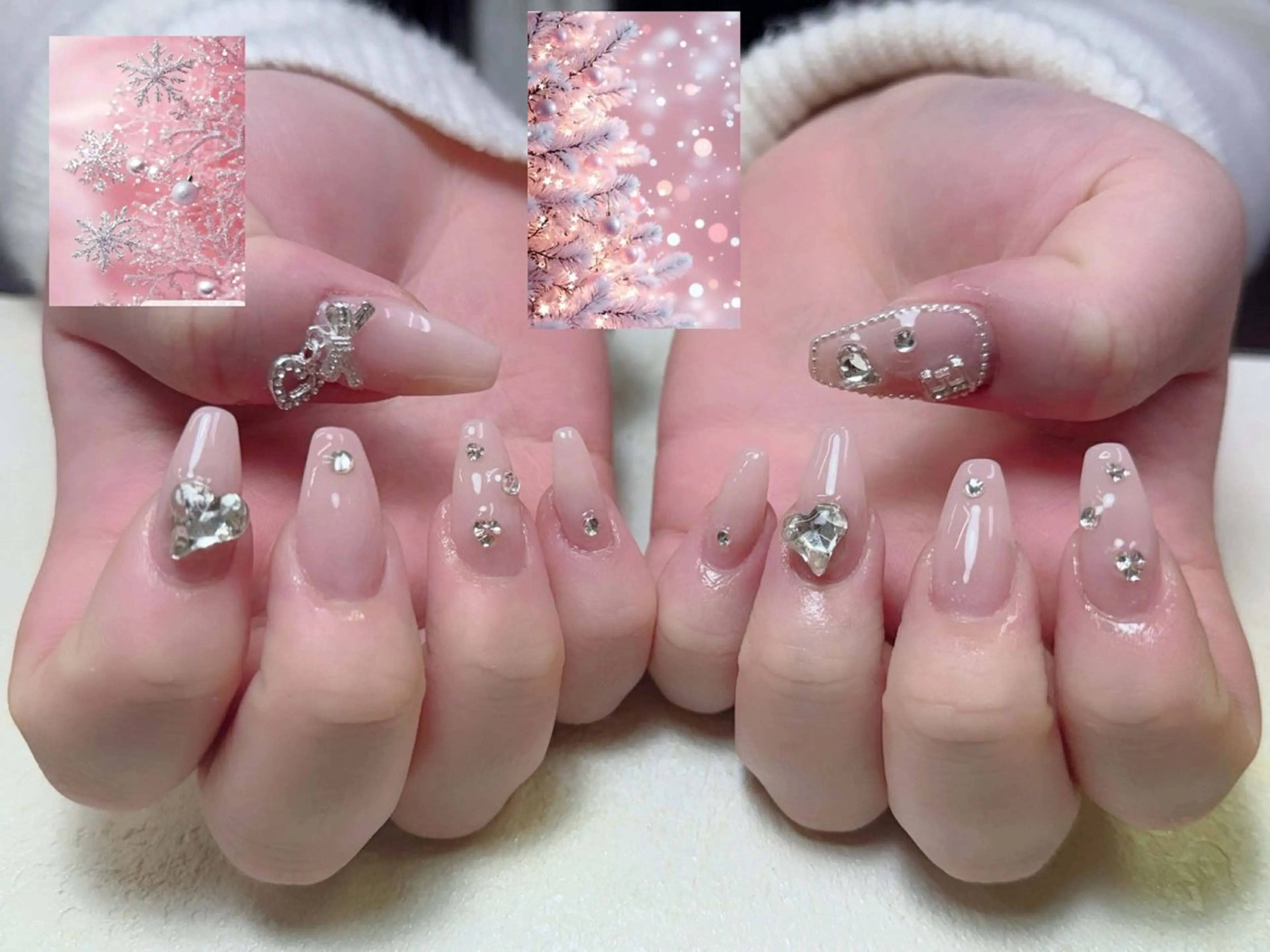 ネイル アートネイル 長さ出し フレンチネイル ジェルネイル ガーリー ハンドネイル 中野駅から2分 MEO NAILのネイルデザイン