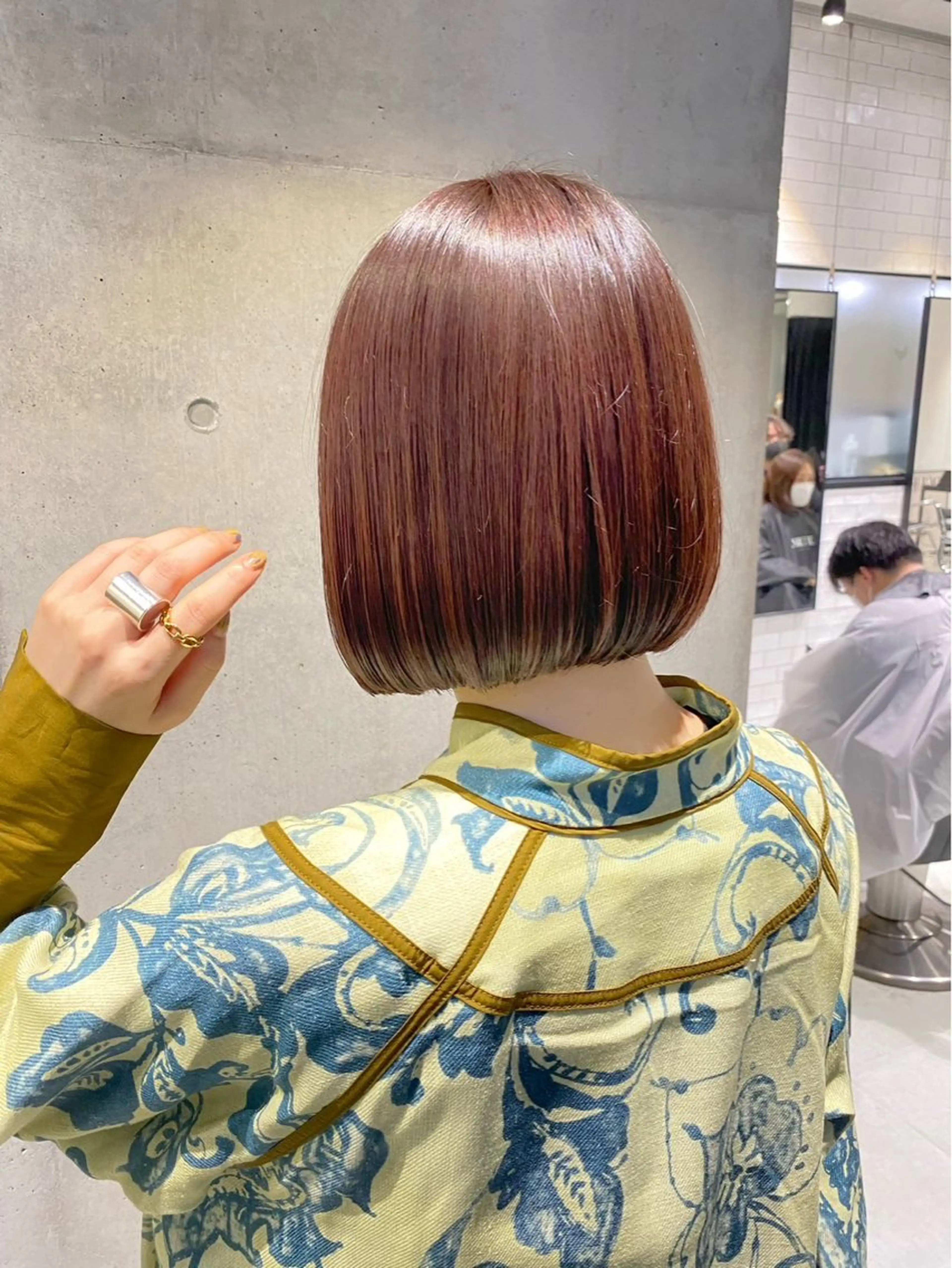 ミディアム カット ヘアカラー トリートメント ♥️ボブ/ブリーチ なしカラー/mahoのヘアスタイル