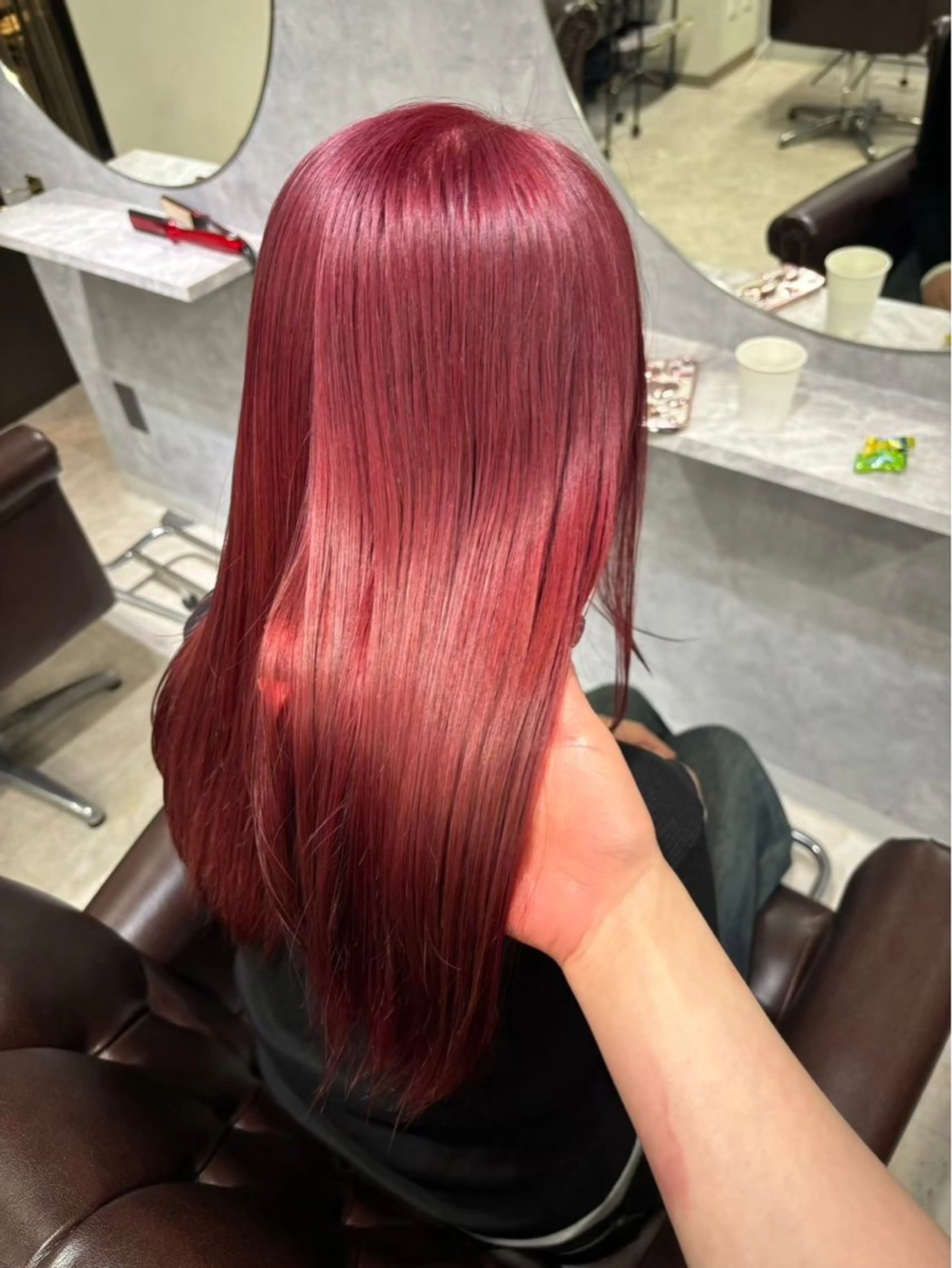 🌹赤系暖色カラー🌹カット＋ブリーチorダブルカラー【❤️ケアブリーチ3300❤️🍒カラートリートメント1100🍒の写真