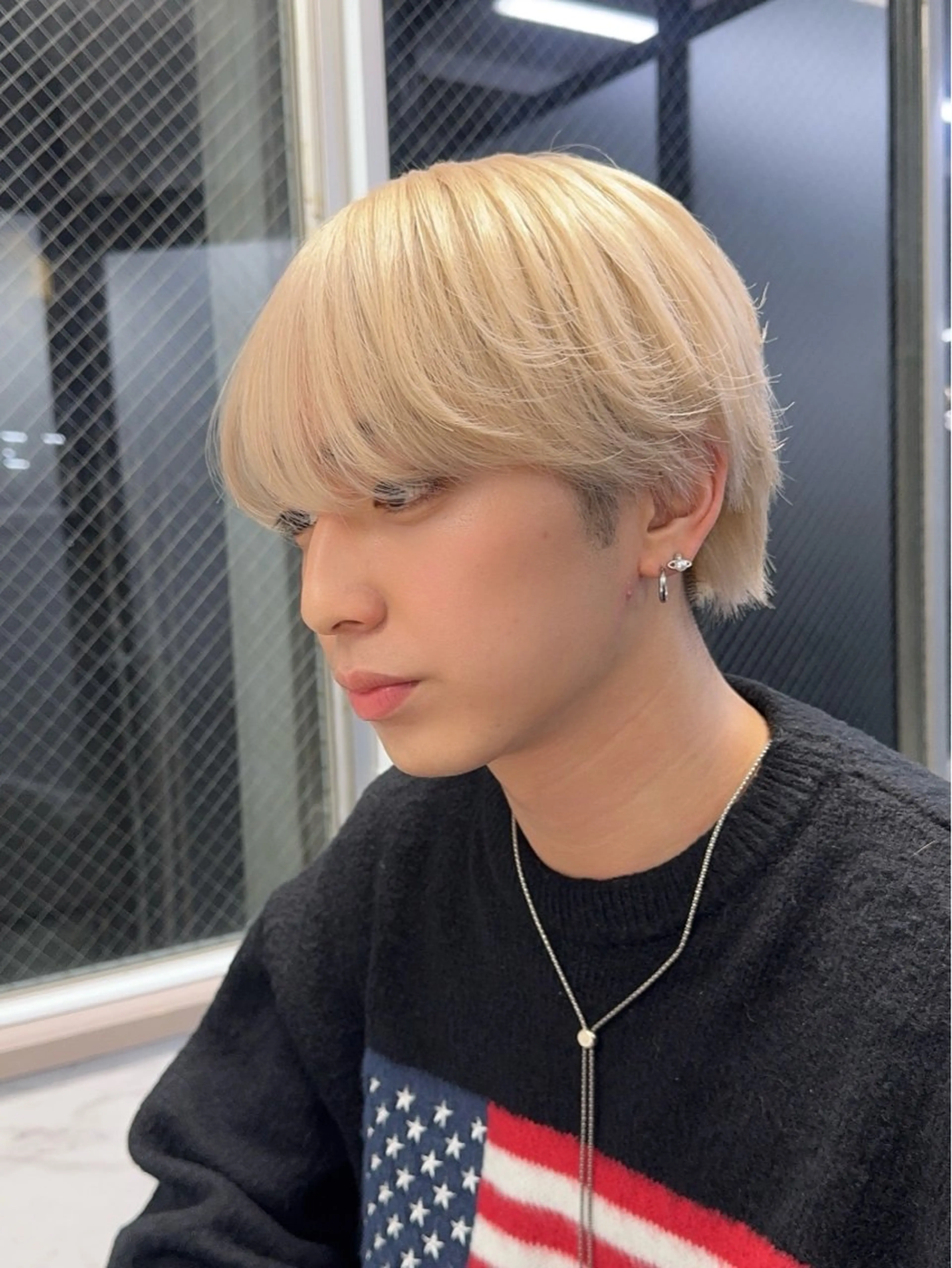 カラー メンズ メンズブリーチ ブリーチ 透明感カラー _WHITE 鳳店 小谷 朝飛のヘアスタイル