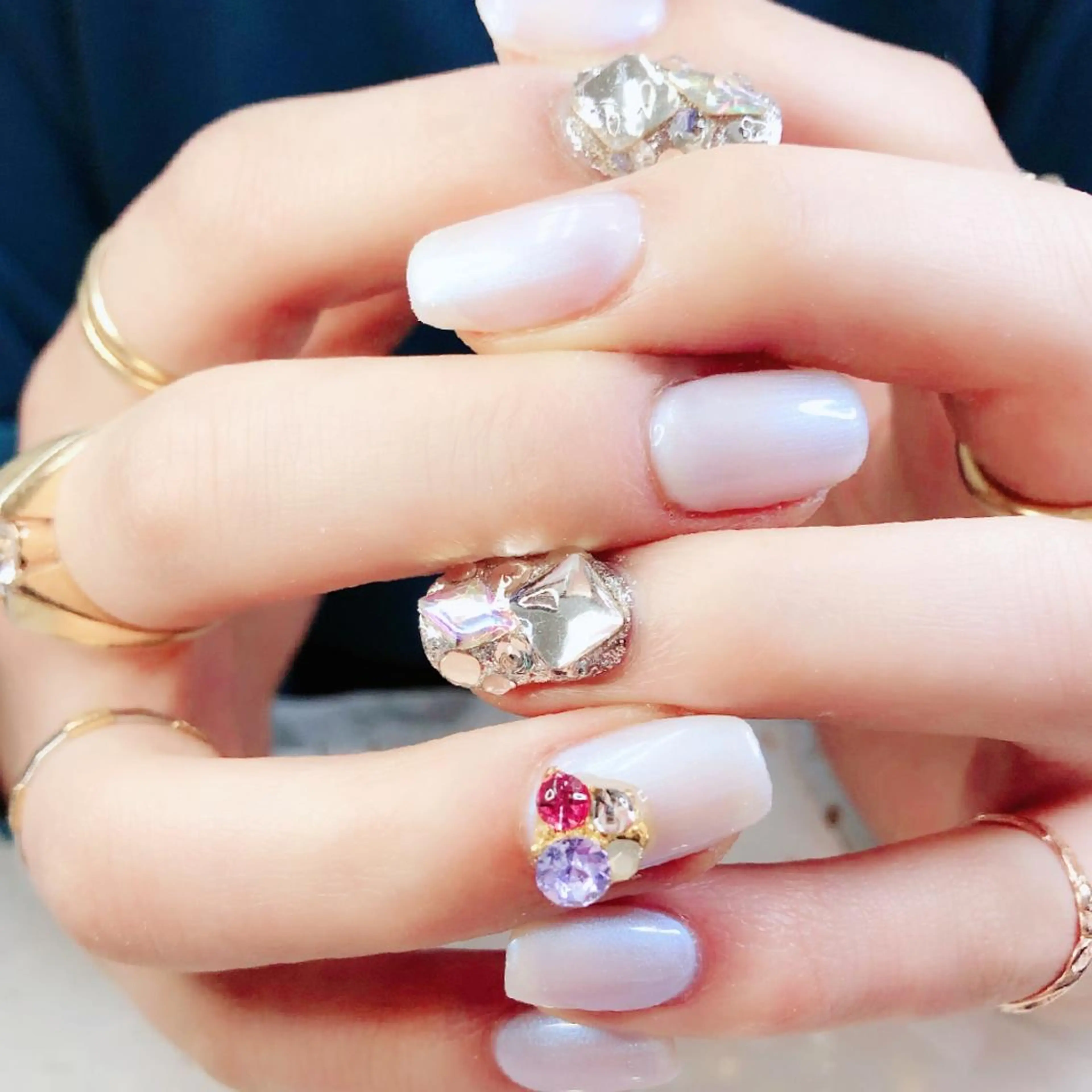 ネイル オーロラネイル ジェルネイル マグネットネイル シンプルネイル ブライダルネイル Melody Nail所属・Melody  3D/スカルプ専門店のネイルデザイン