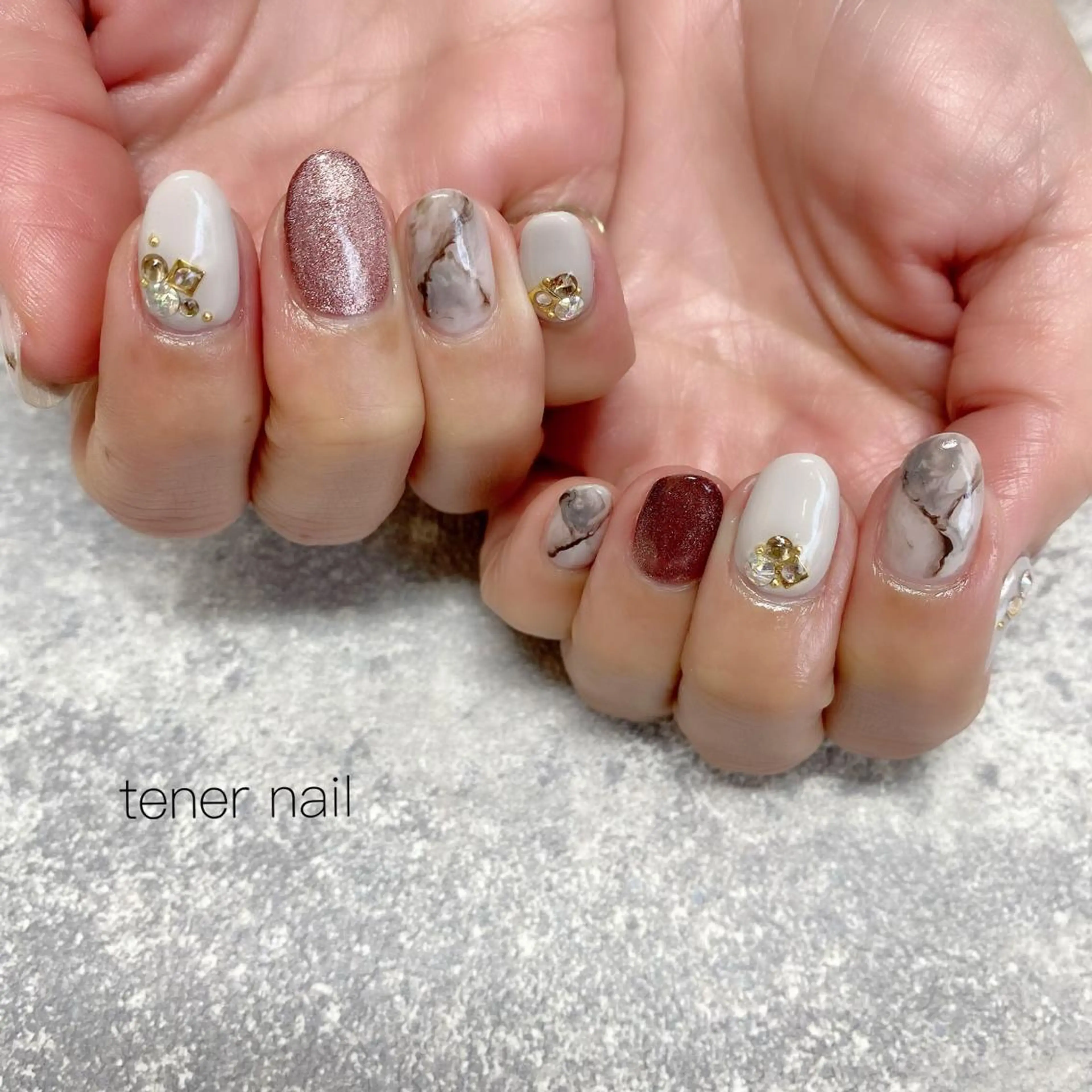 ネイル 大理石ネイル(マーブル) tener  nail  テネルネイル所属・テネルネイル tener nailのネイルデザイン