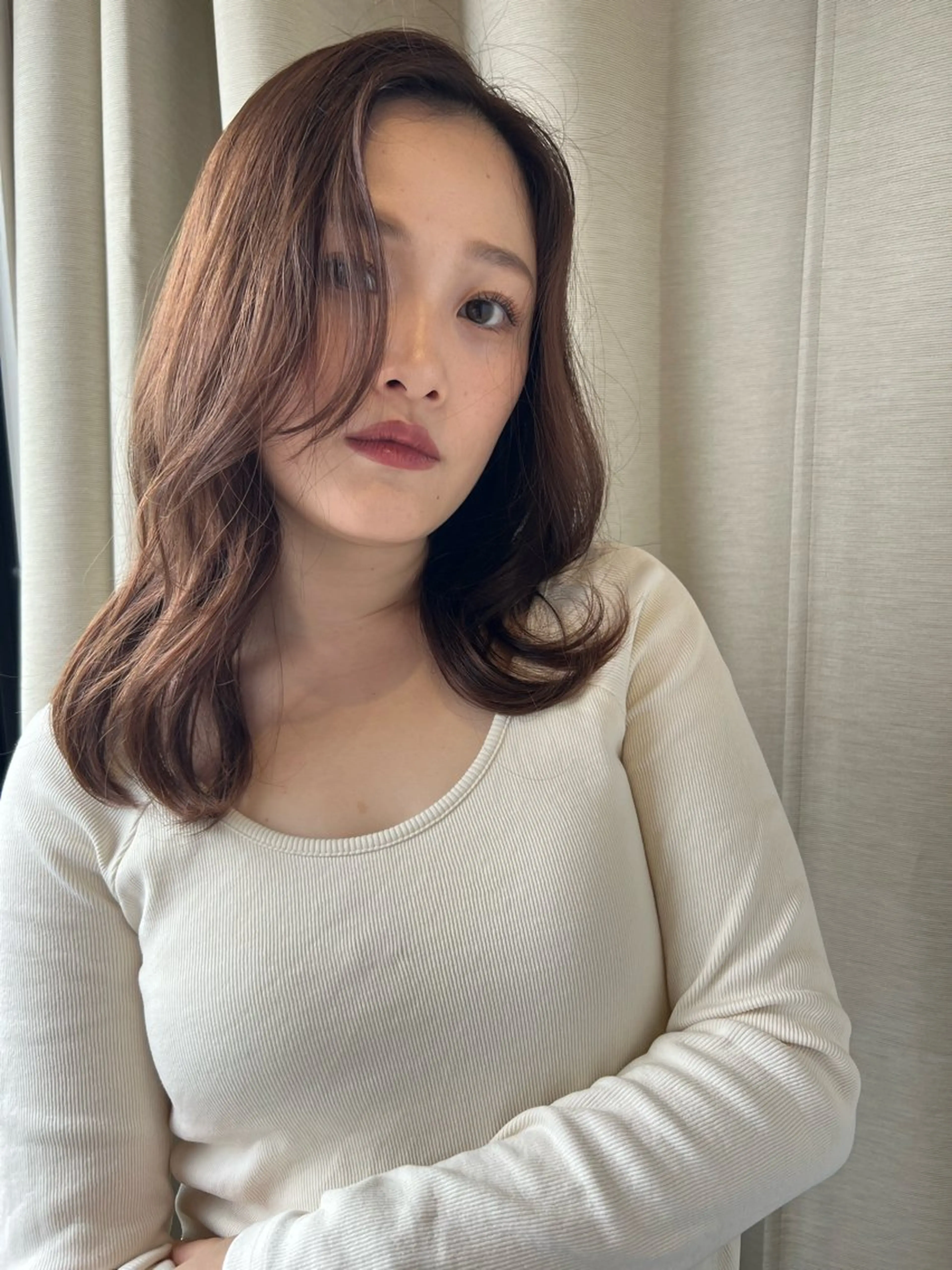 セミロング ヘアカラー ココルアナ 豊中美容室のヘアスタイル