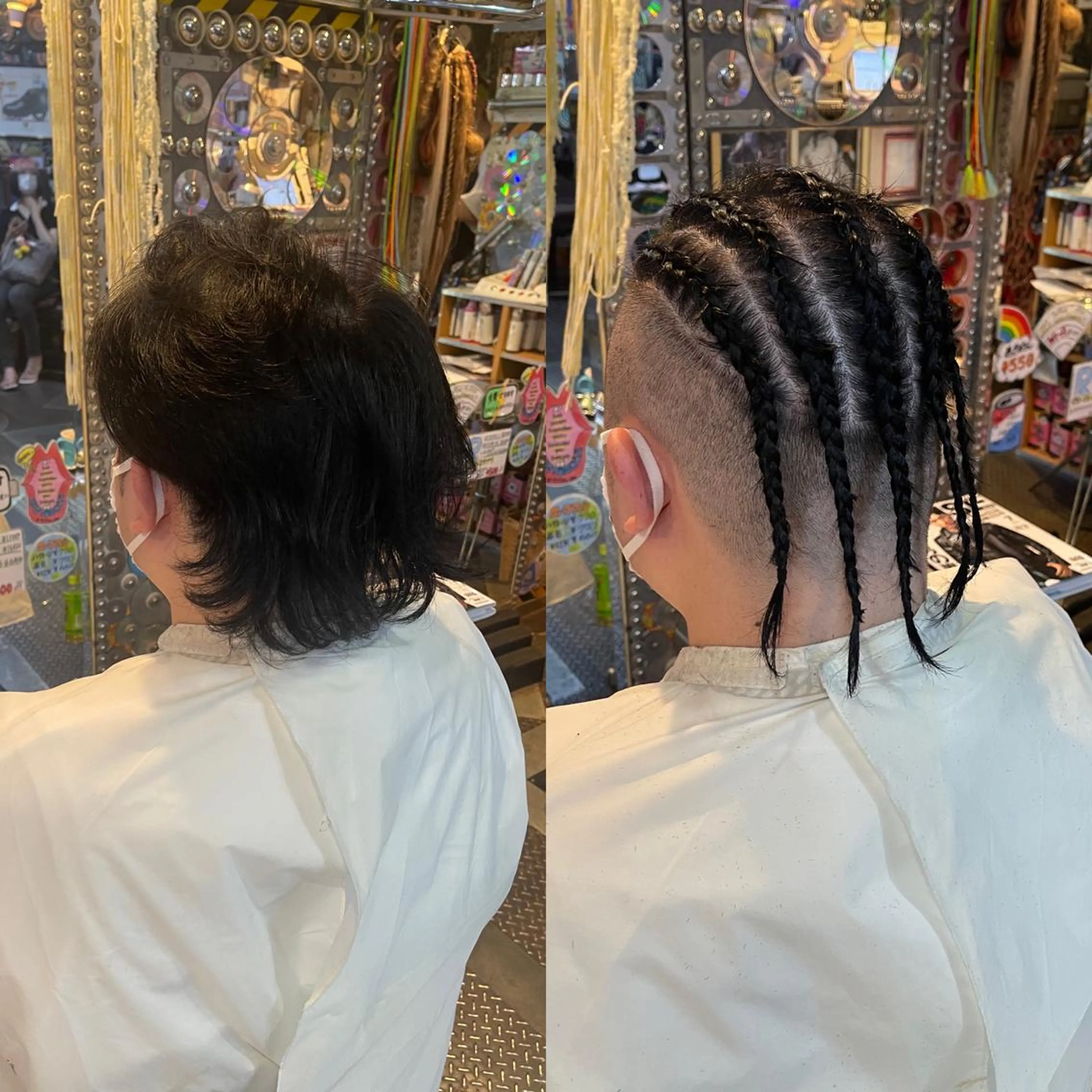 ミディアム ヘアアレンジ メンズ haco+所属・🌈派手髪エクステ ブレイズ🌈ひろとのヘアスタイル