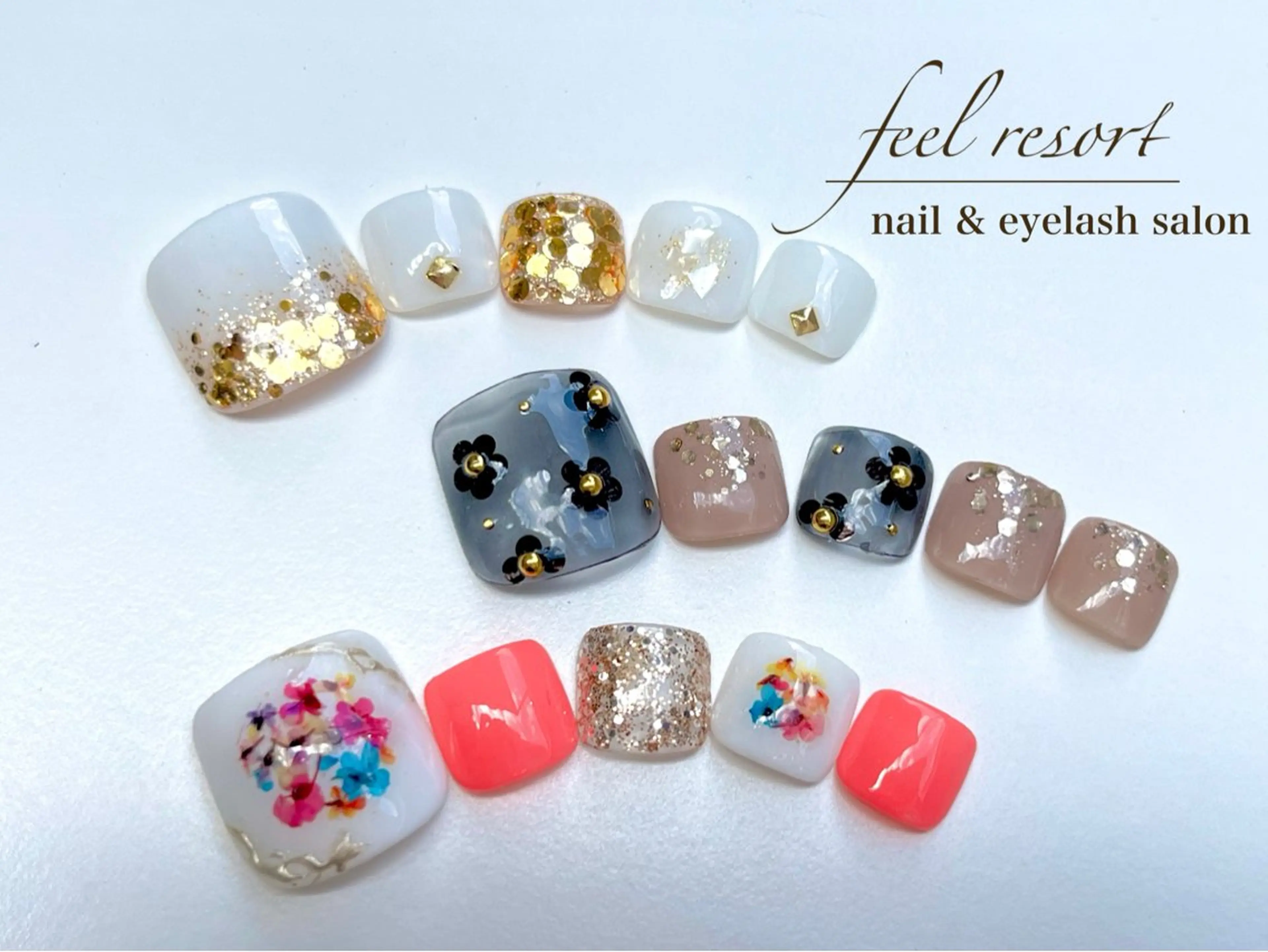 ネイル アートネイル 長さ出し フットネイル フレンチネイル ジェルネイル フットネイル Lien（リアン） 銀座駅6分のネイルデザイン