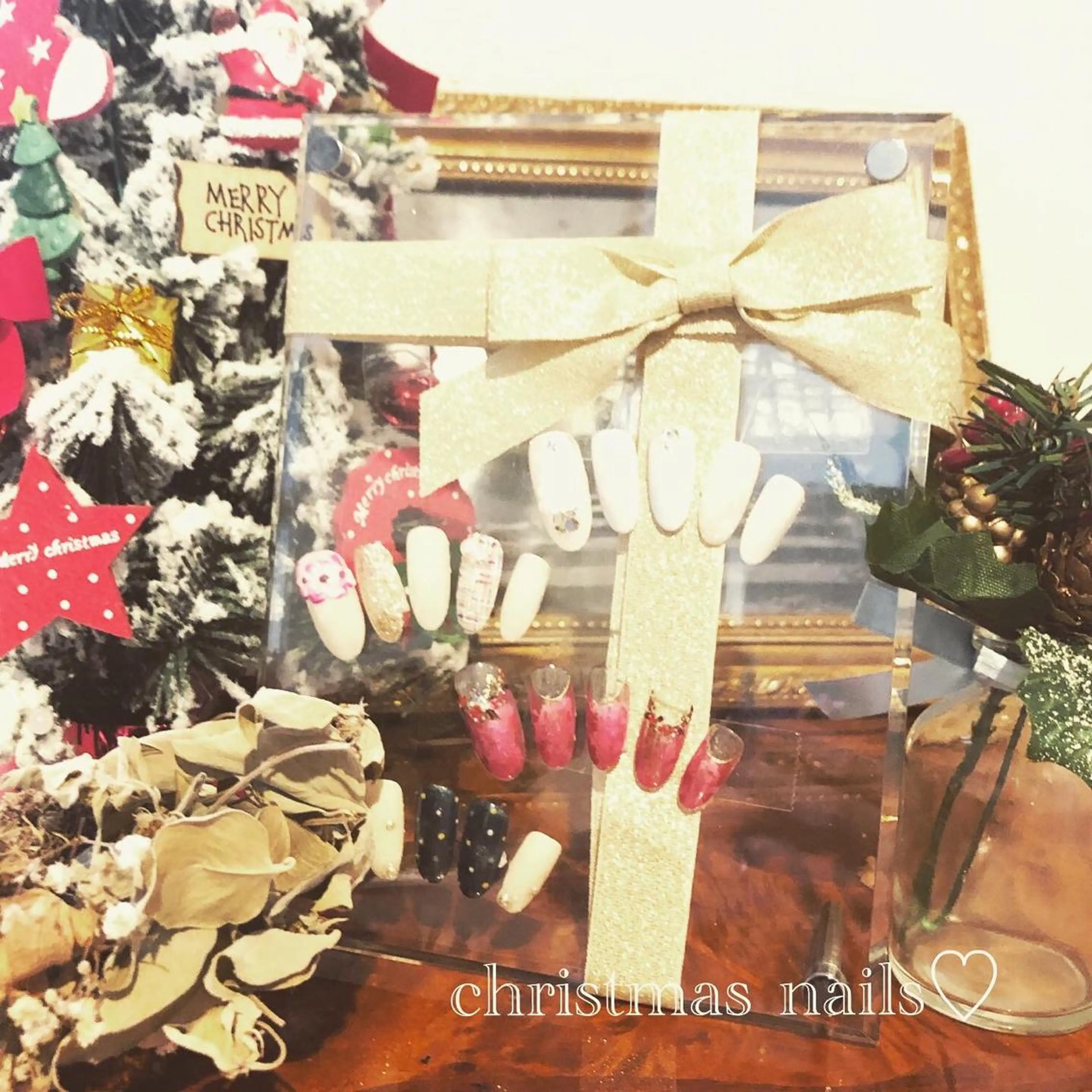 ネイル 冬ネイル クリスマス ハンドネイル miel nailのネイルデザイン