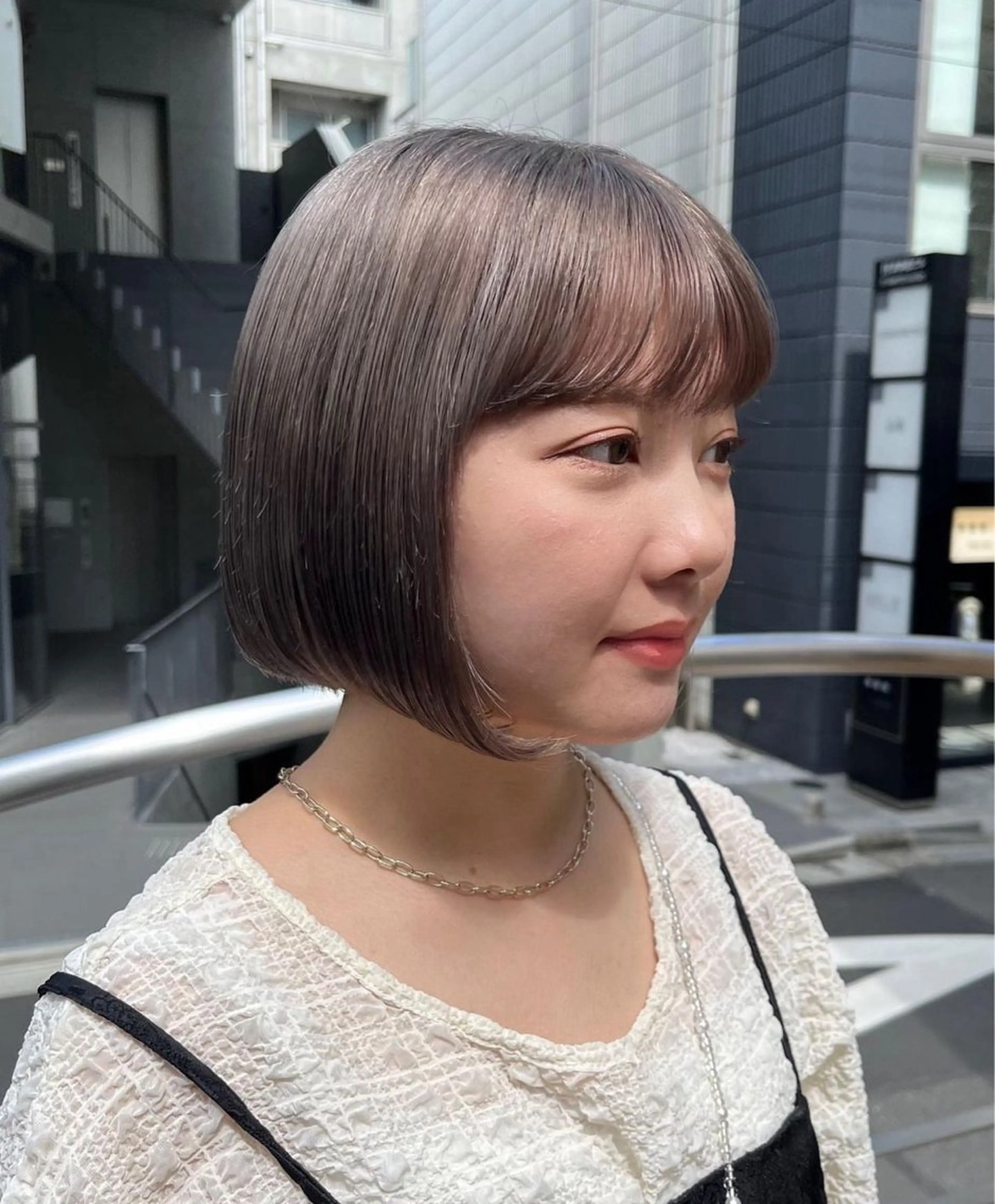 カラー 透明感カラー グレージュ フクシマ ココのヘアスタイル
