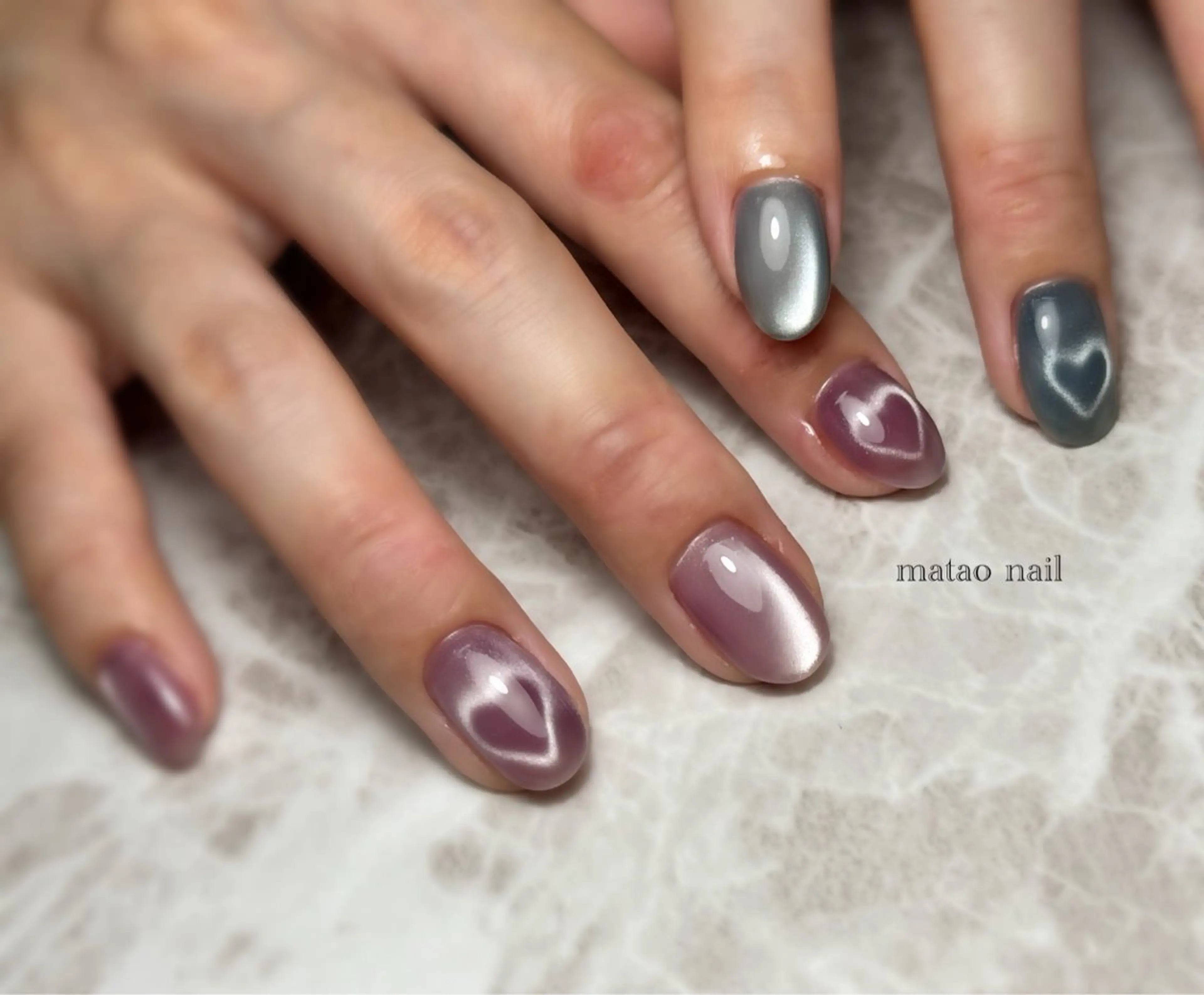 ネイル マグネットネイル ワンカラーネイル matao nailのネイルデザイン